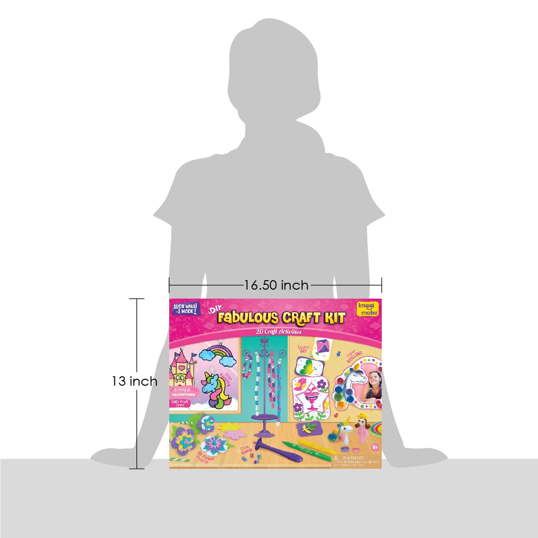 Imagimake Fabulous Craft Kit | 20 Art and Craft Activities - Creative Toy & DIY Set | Creative Toy & DIY Set | Arts and Crafts for Kids | Activity Craft Kits 6-8 | Gifts for 5 6 7 8 9 10 11 12 Years