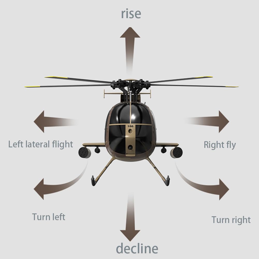 Ssccgym 335MM MD500 C189 Remote Control Helicopter Add Optical Flow Positioning RC Aircraft 2Batteries RC Heli Single Rotor No Ailerons Maintain Altitude Hover Green RTF