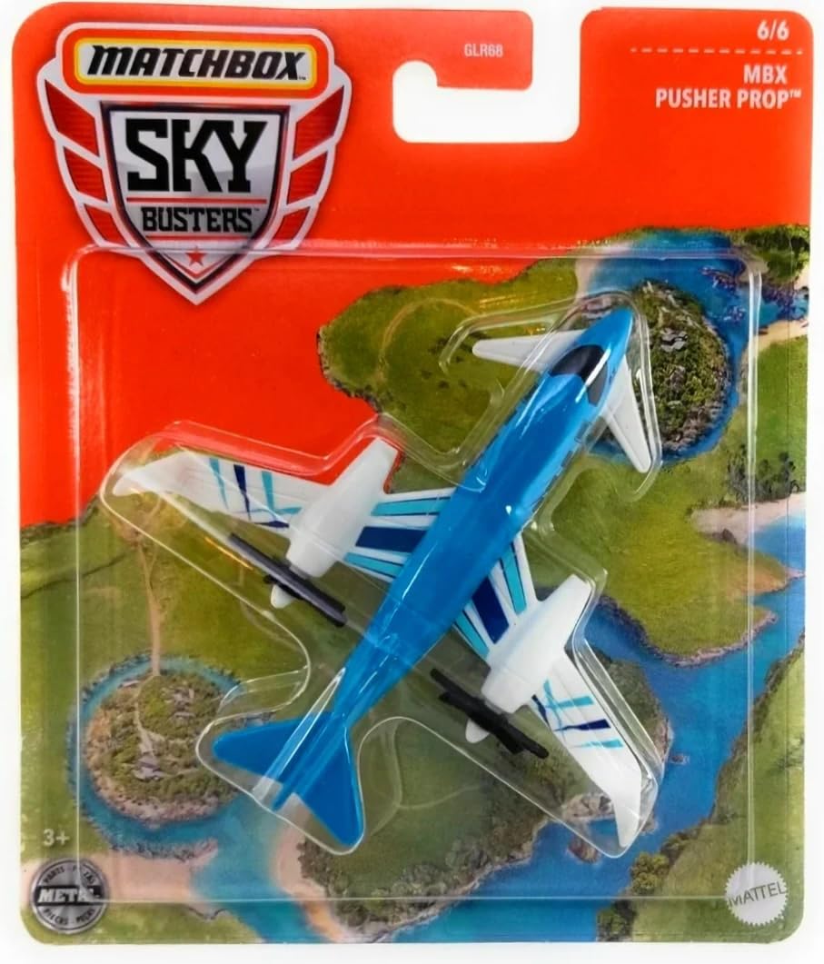 Matchbox Sky Busters Die-Cast Aircraft Bundle, 6-Pack, Air Blade, Sea Arrow, Hypersonic Jet, Crop Duster, Cessna Caravan, Pusher Prop GLR68-956M
