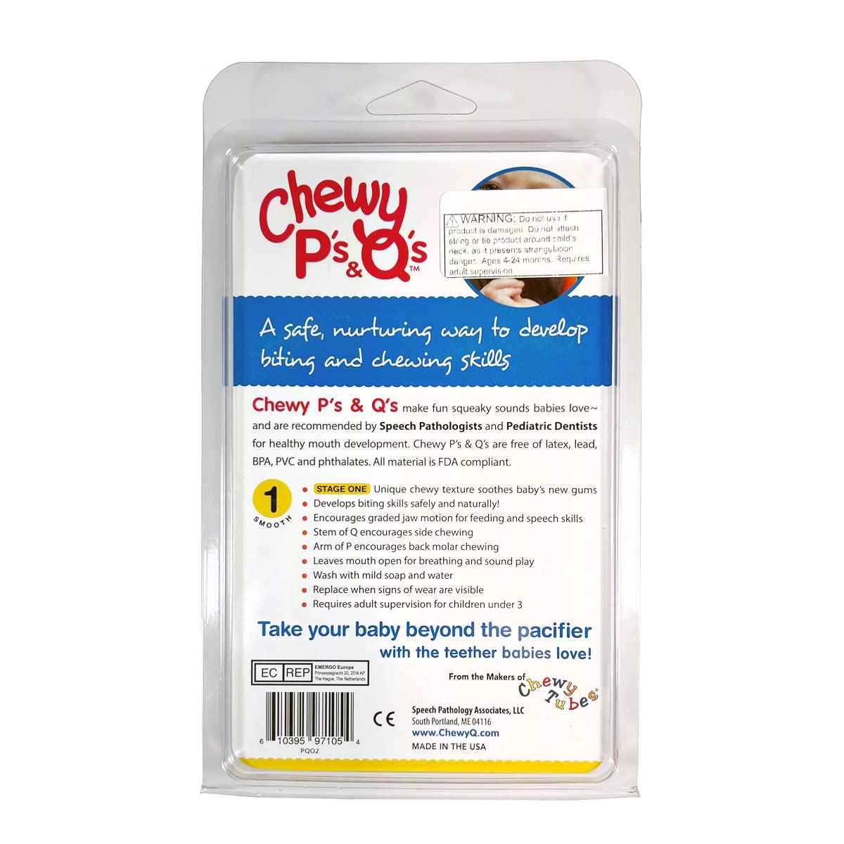 Chewy Tubes Speech Pathology LLC P and Q Set, Orange, Set of 2-020541