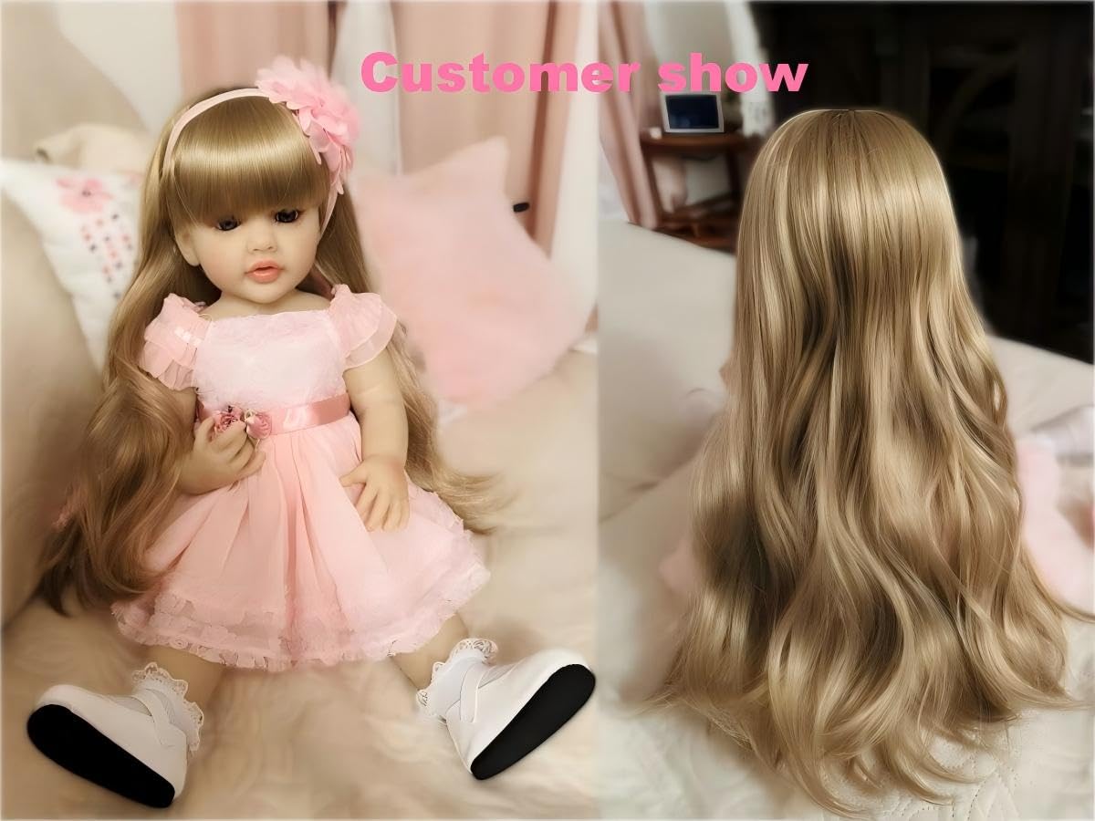 Pinky Lovely 22inch 55cm Reborn Baby Dolls Girl Real Life Full Body Soft Vinyl Newborn Baby Dolls Realistic Look Long Hair Princess Baby Doll Toy for Ages 3+