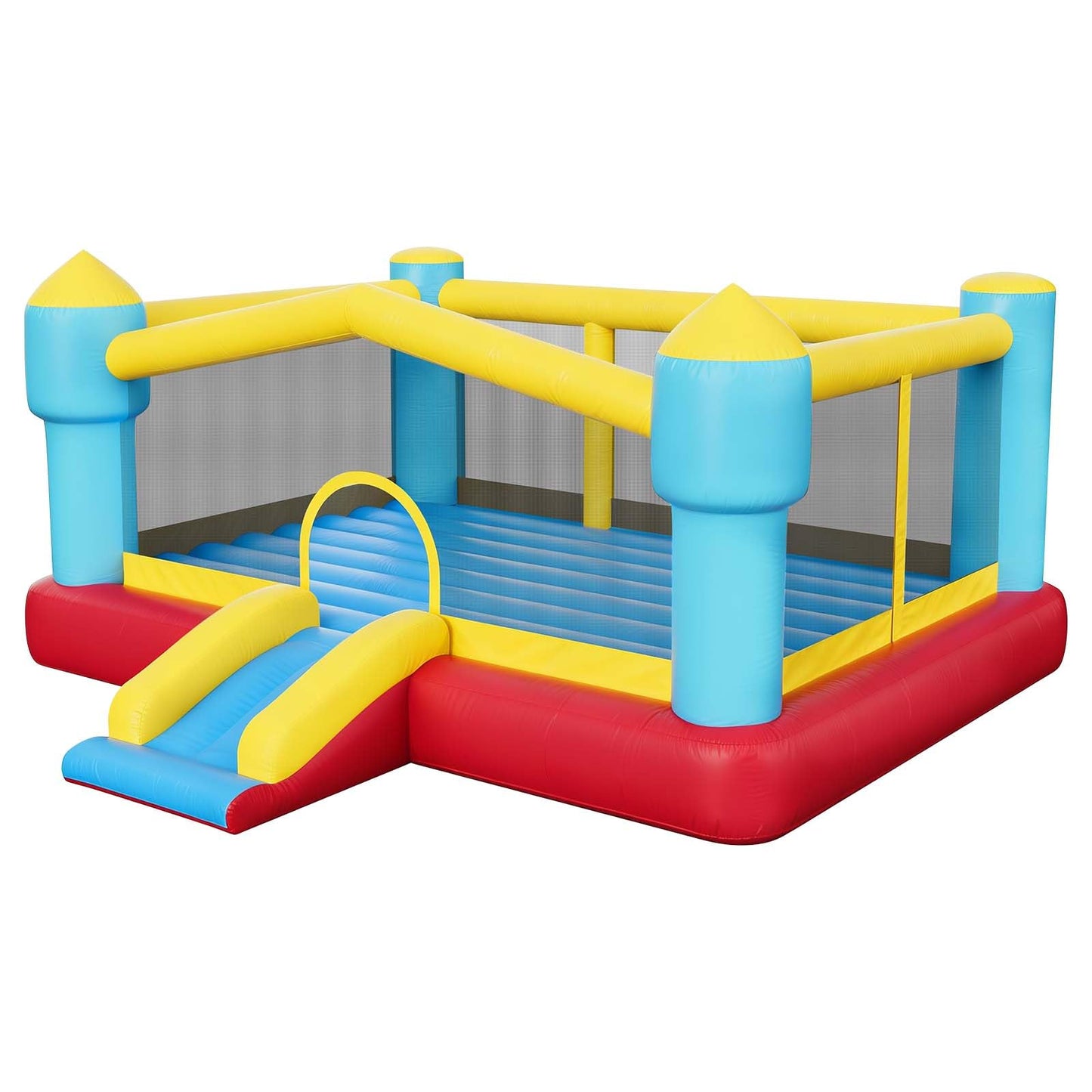 VEVOR Inflatable Bounce House, 14.7 x 13.8 x 6.8 ft Jumping Bouncy Castle, Inflatable Jumper for Kids with Slide, Basketball Hoop, Target Game & Jumping Area, Jumpings House Holds 3-4 Kids (Ages 3-8)