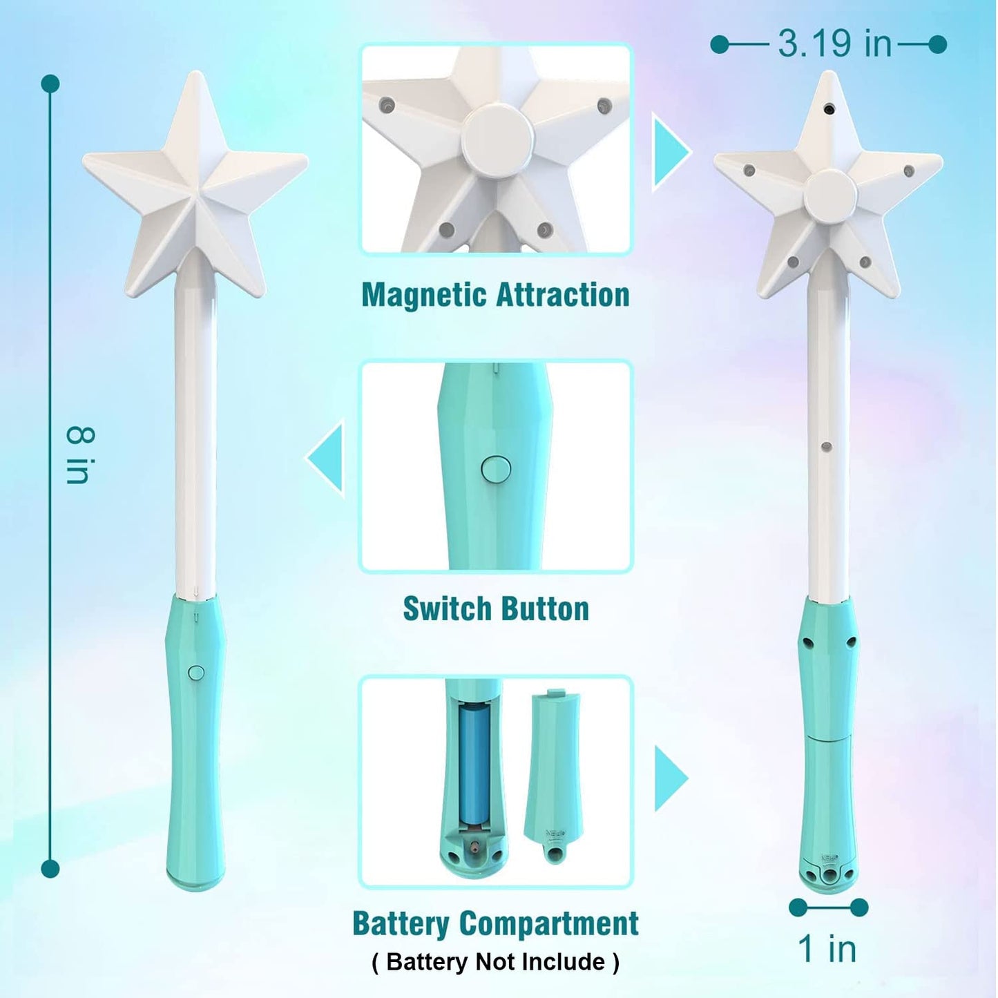 ATHLERIA Blue+Pink Flying Orb Ball with a Magic Wand,Cool Gadgets LED Light Up Toy Glow in The Dark,Hand Operated Drones for Kid,Birthday Gift for Kids Toys for Boy Girl Age 6 7 8 9 10