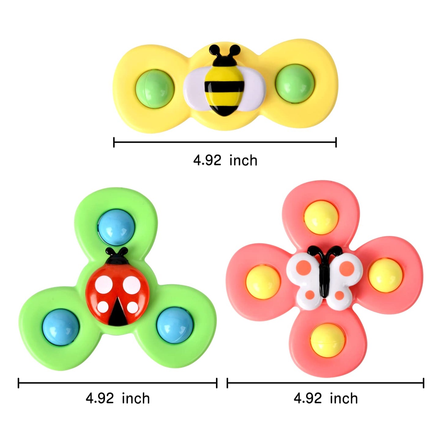 3PCS Suction Cup Spinner Toys for 1 2 Year Old Boys Spinning Toys Baby Toys 12-18 Months Sensory Toys for Toddlers 1-3 Easter Basket Stuffers Gifts for 1 Year Old Girls
