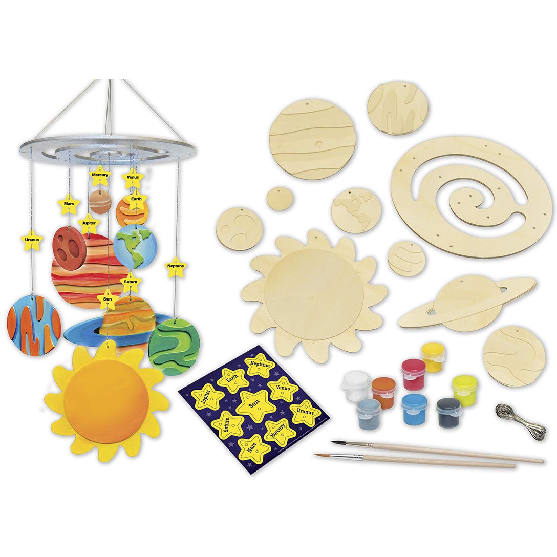Works of Ahhh... Craft Set - Solar System Mobile Classic Wood Paint Kit