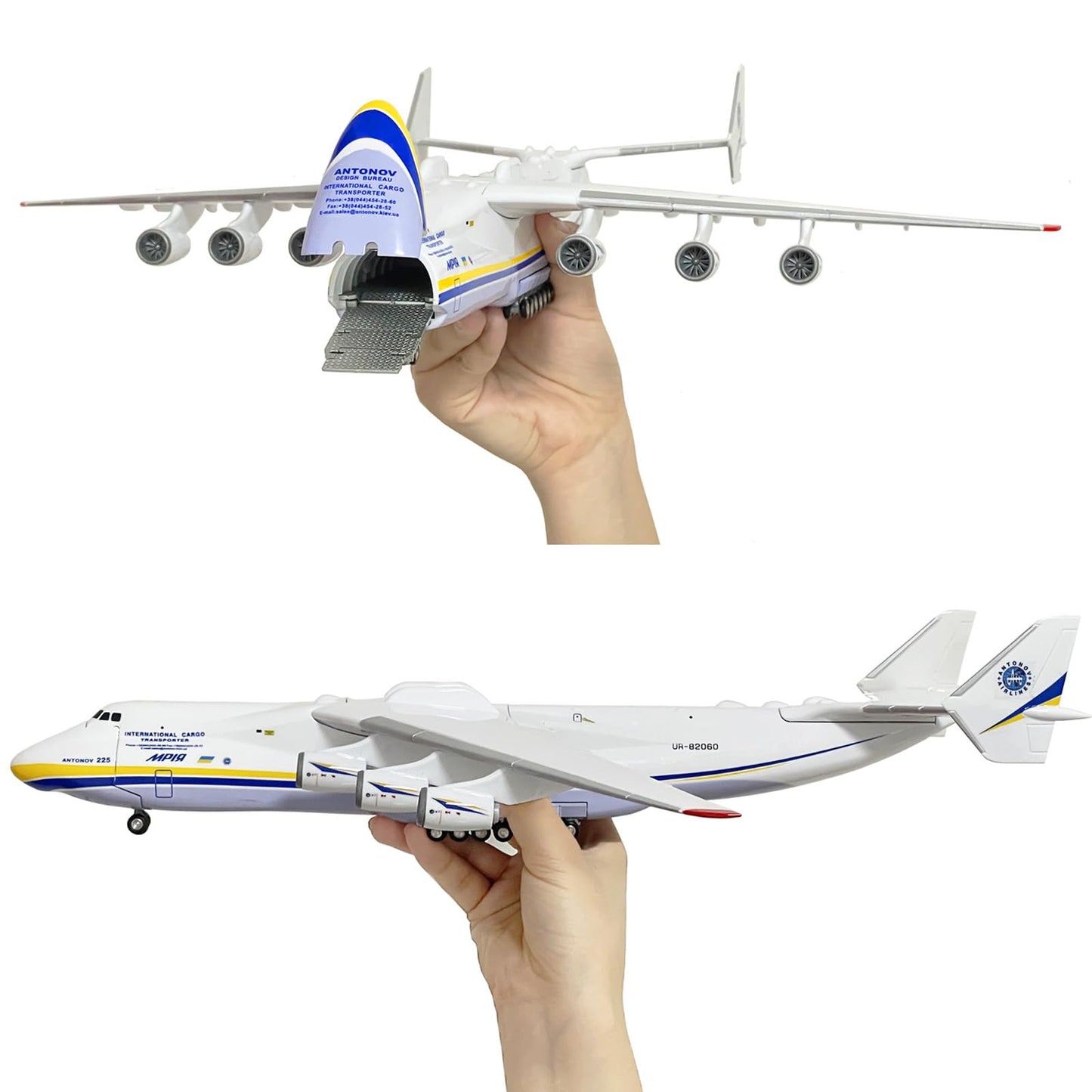 Mahfisj 1:200 Scale AN225 Model Airplane,Openable Cabin, 17-inch Length, Resin Aircraft Model Toy for Gifts and Collections (an225-1)