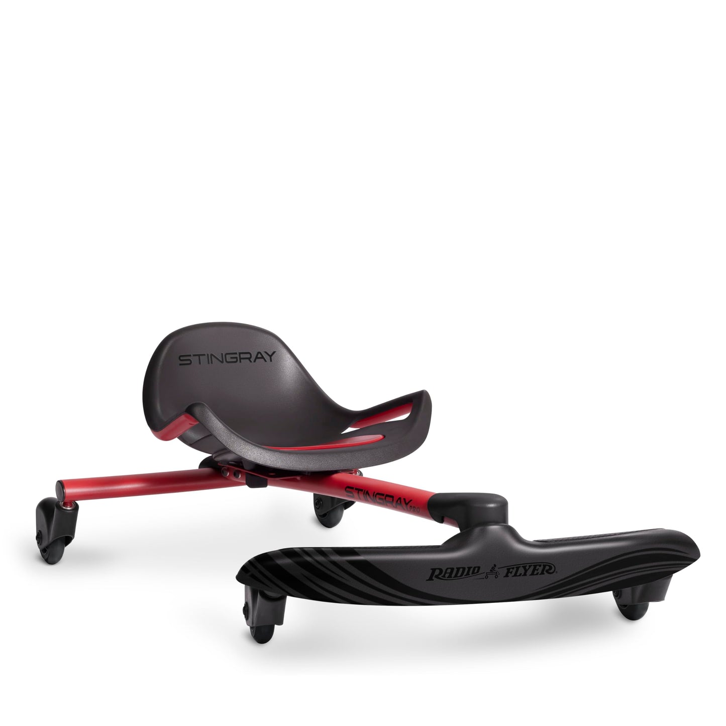 Radio Flyer Stingray Pro, for Ages 3-8, Hands Free, Foot Powered Ride On with 360-degree Caster Wheels, Adjustable Seat with Integrated Handles, Solid Steel Frame, Padded Seat, Kids Ride On Toys