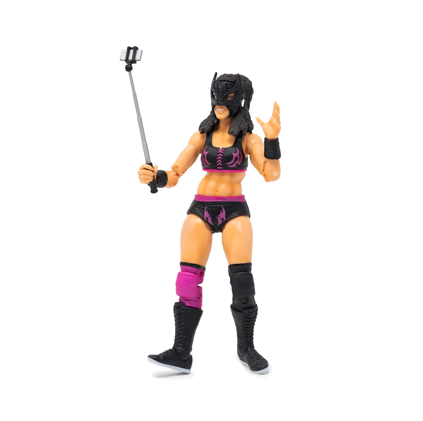 Boss Fight Studio Lady Maravilla, Legends of Lucha Libre Collectible Action Figure – Highly Articulated Figurine with Accessories Including Smartphone, Alternate Hands and Head, & Selfie Stick – 1:12