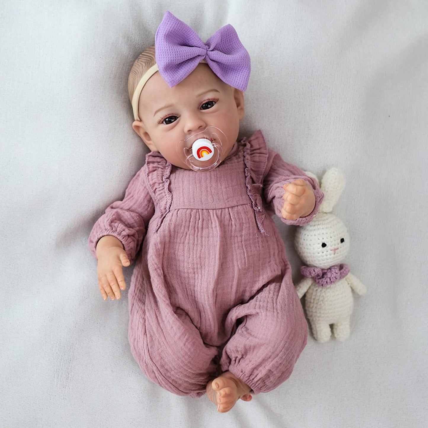 SCOM Realistic Reborn Baby Dolls - 18 Inch Real Life Baby Girl, Lifelike Baby with Anatomically Correct, Newborn Weighted Doll with Full Body Vinyl Kids Age 3+ Gift