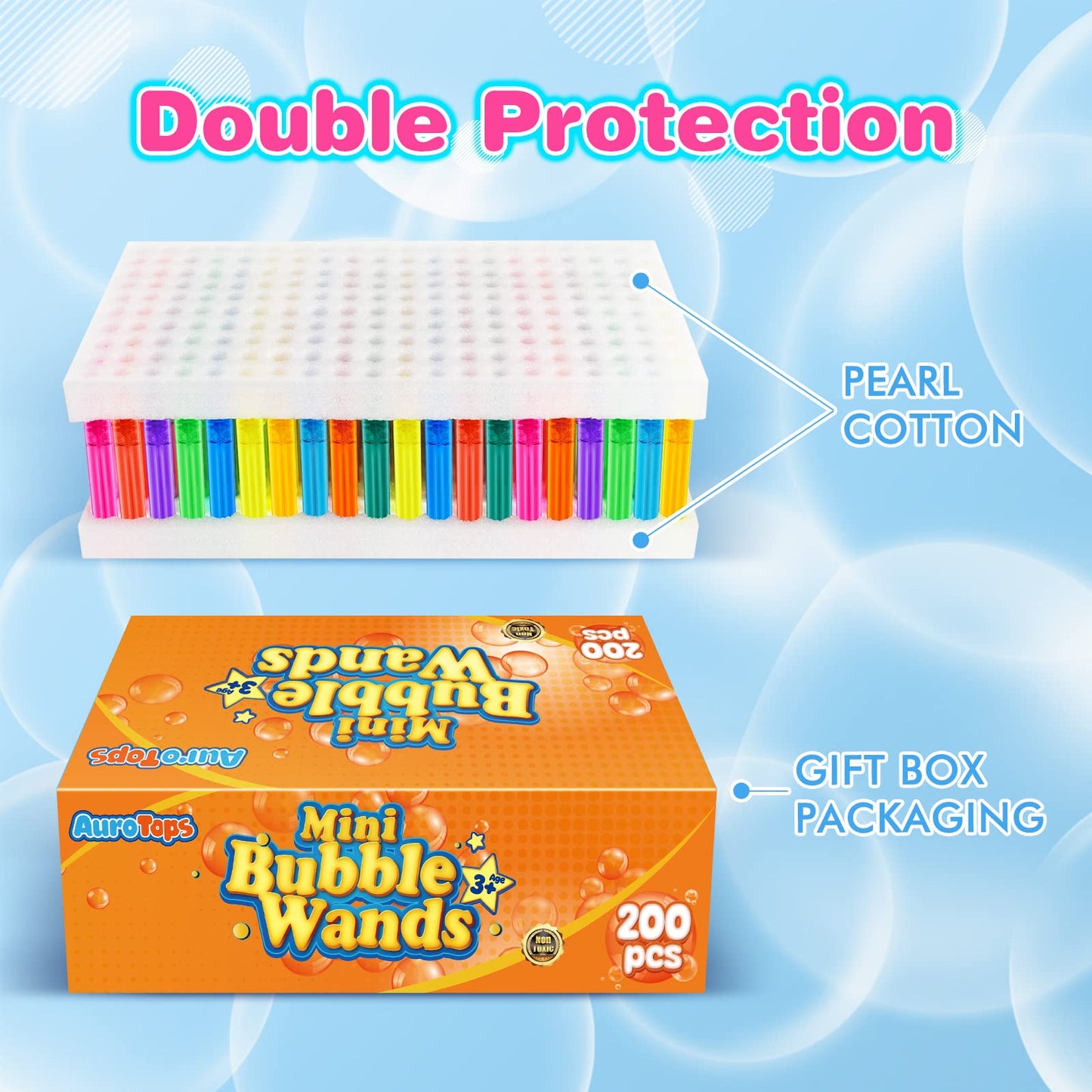200 Pieces Mini Bubble Wands,Bubble Party Favors Assortment Toys for Kids,Themed Birthday, Halloween, Goodie Bags, Carnival Prizes, Wedding, Bubble Maker Toys for Kids,Outdoor Gifts for Girls & Boys