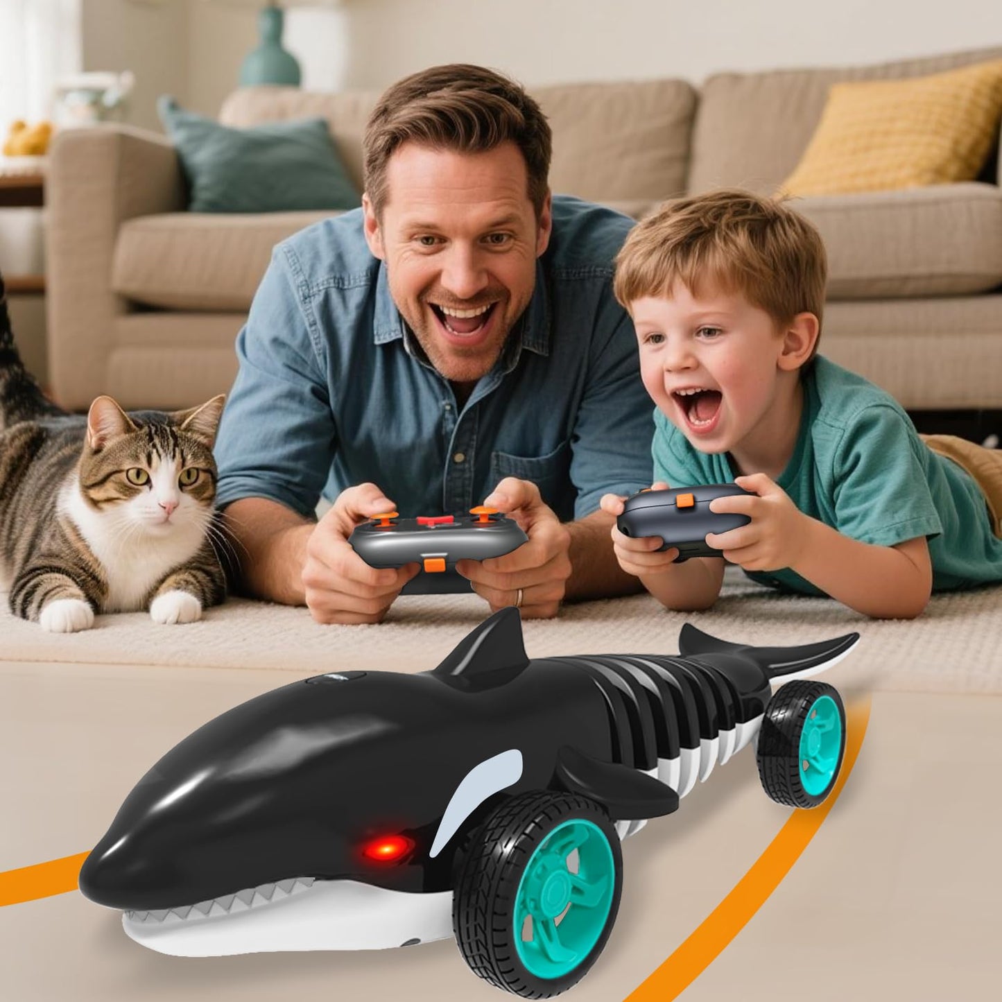 VOOU Remote Control Shark, RC Car Toys can Bend, Turn & Slide Like a Mutant Machine, Birthday Easter Gifts for Kids 3 4 5 6 7 8 9 10 11 12 Year Old Boys Girls
