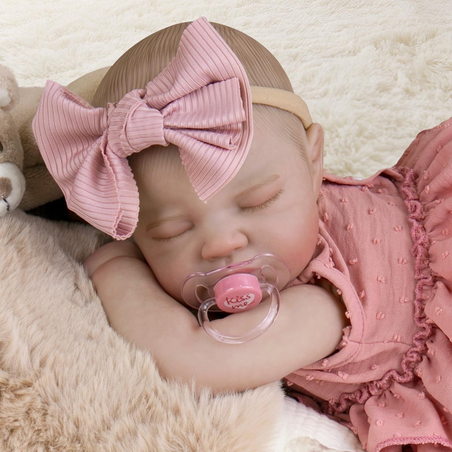 Aori Realistic Reborn Baby Dolls - 20" Lifelike Sleeping Newborn Girl with Magnetic Pacifier, Poseable Limbs, Hand-Painted Skin, Soft Body for Girls 3+