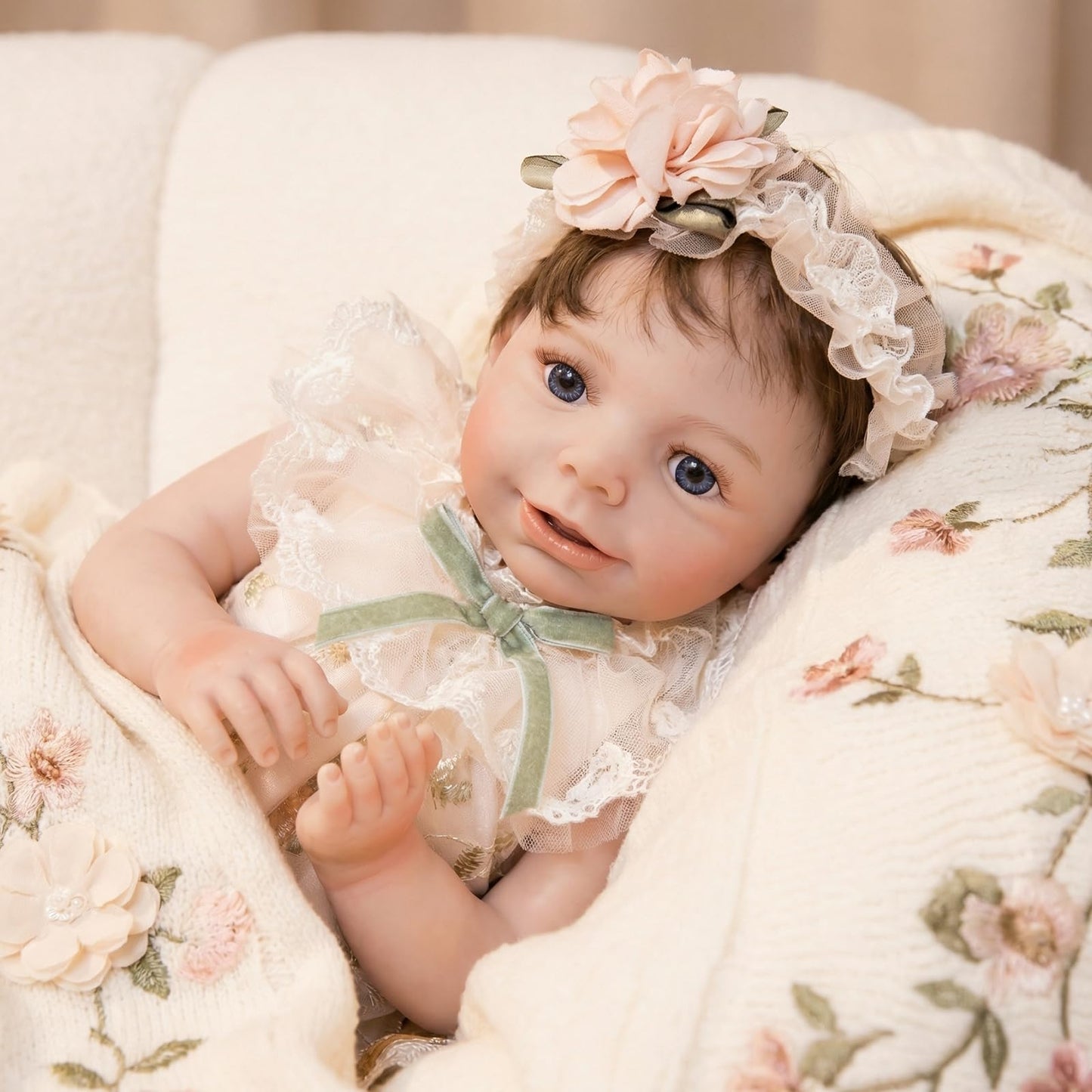 Vvioxiu Lifelike Reborn Baby Dolls, 20 inch Realistic Cute Soft Vinyl Realistic Newborn Baby Doll Poseable Real Life Baby Dolls with Accessories for 3+ Years Old Gifts