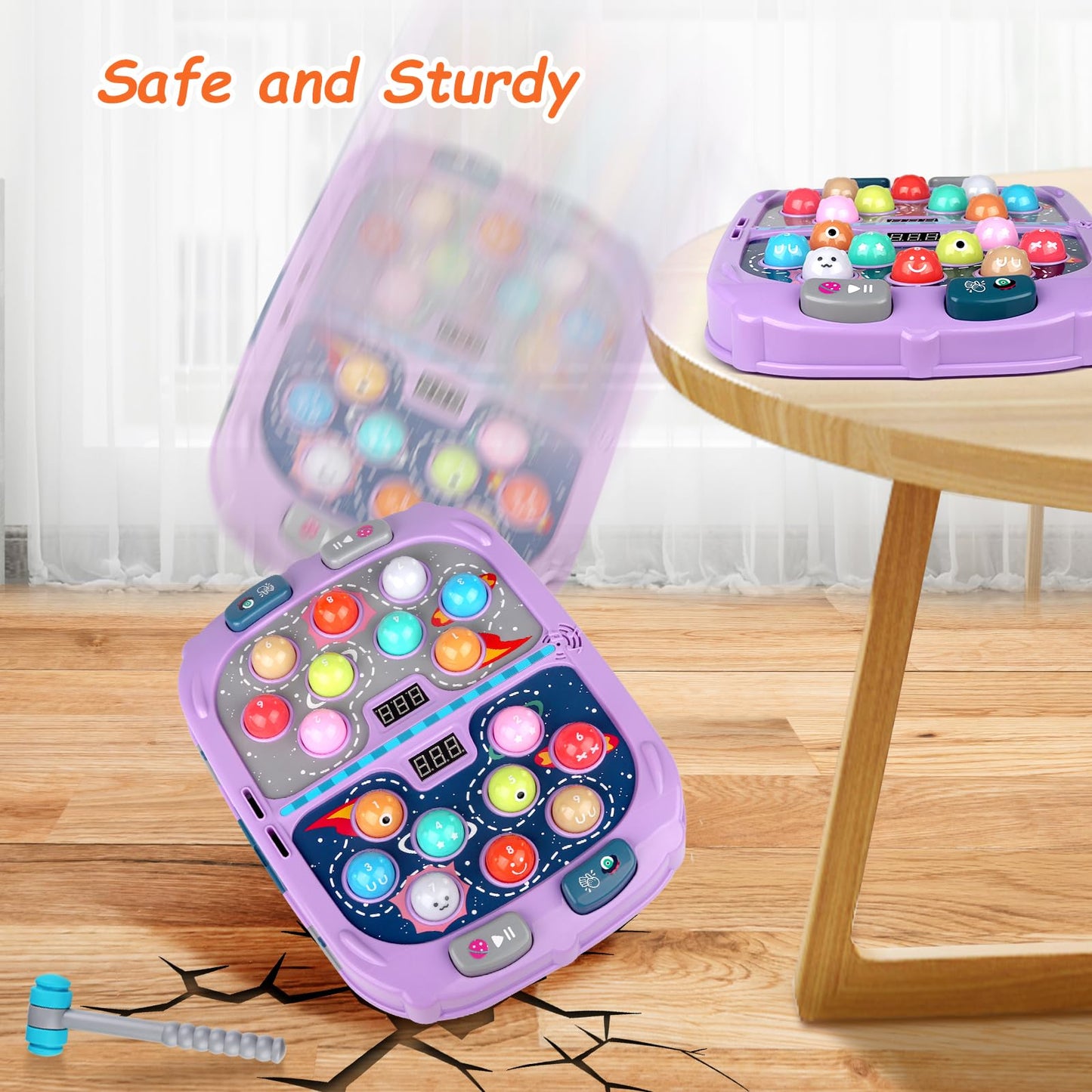Whack Game Mole for Kids, Toys for 3 4 5 6 7 8+ Year Old Girls Boys, Pounding Toddler Toys for Age 3-8, Birthday Gifts for Girls Age 3 4 5 6 7 8 Years Old, Interactive Toys with 3 Modes, Music, Light