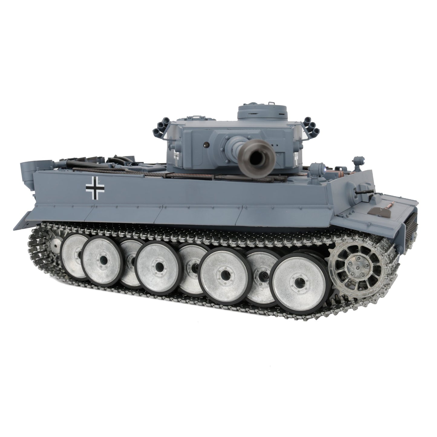 1/16 2.4ghz Remote Control German Tiger I Gray Color Tank Adults Model Toy(Upgraded/Metal Road Wheel & Tracks & Sprocket Wheel & Idle Wheel)(Steel Gear Gearbox)(5000mah Nimh Battery)(Airsoft)