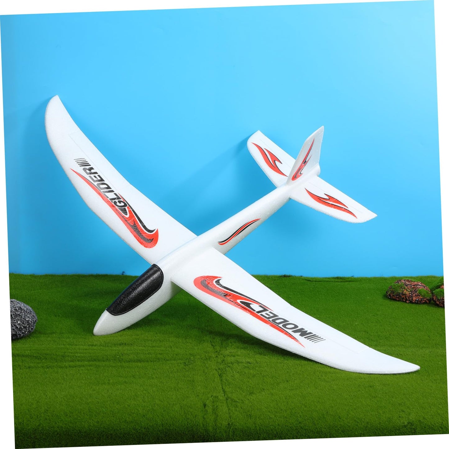 PATKAW Foam Glider Airplane – 38.9 Inch Large Throwing Glider with 2 Flight Modes, Lightweight Outdoor Flying Toy for Kids, Throwing Flying Toy for Outdoor Play for Boys & Girls Ages 4-10