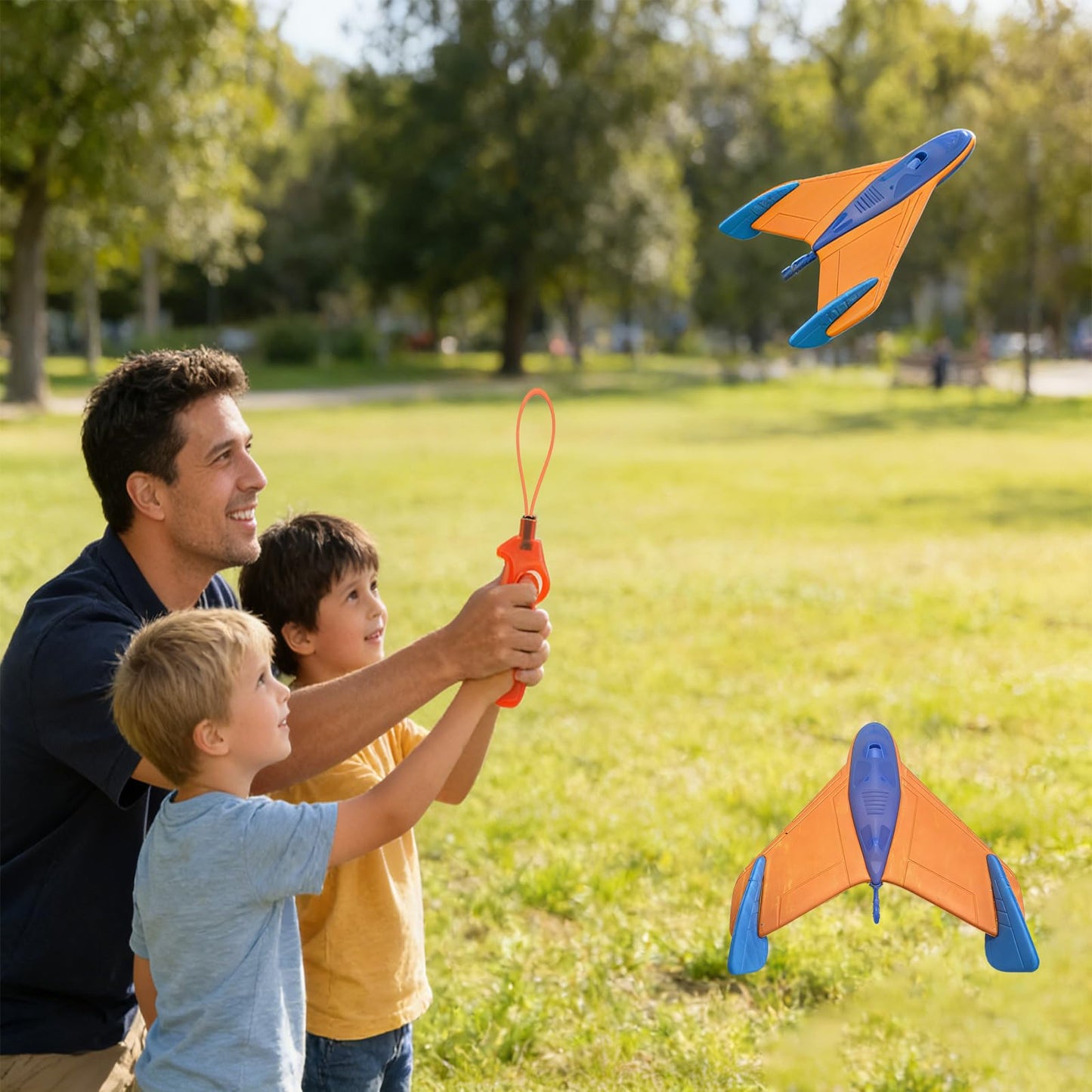 LINJAY Airplane Launch Toy Set – Flying Plane Launcher for Kids, Outdoor Activities & Physical Play&Kids Flying Toy Gift for Kids