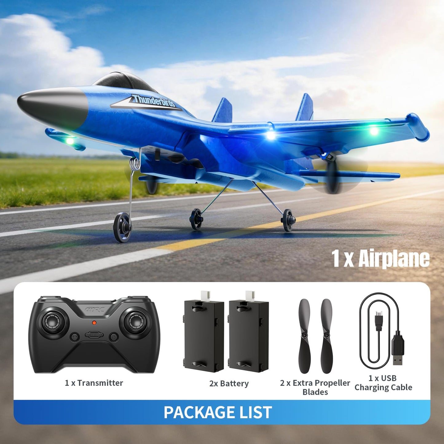 Foam RC Plane for Kids Adults Beginner, Remote Control Airplane RC Jet Helicopter Plane for Kids Adults, 2.4GHz Remote Control Fighter Toys with Gyro Stabilizer Easy to Fly Outdoor Toy for Kids Boys