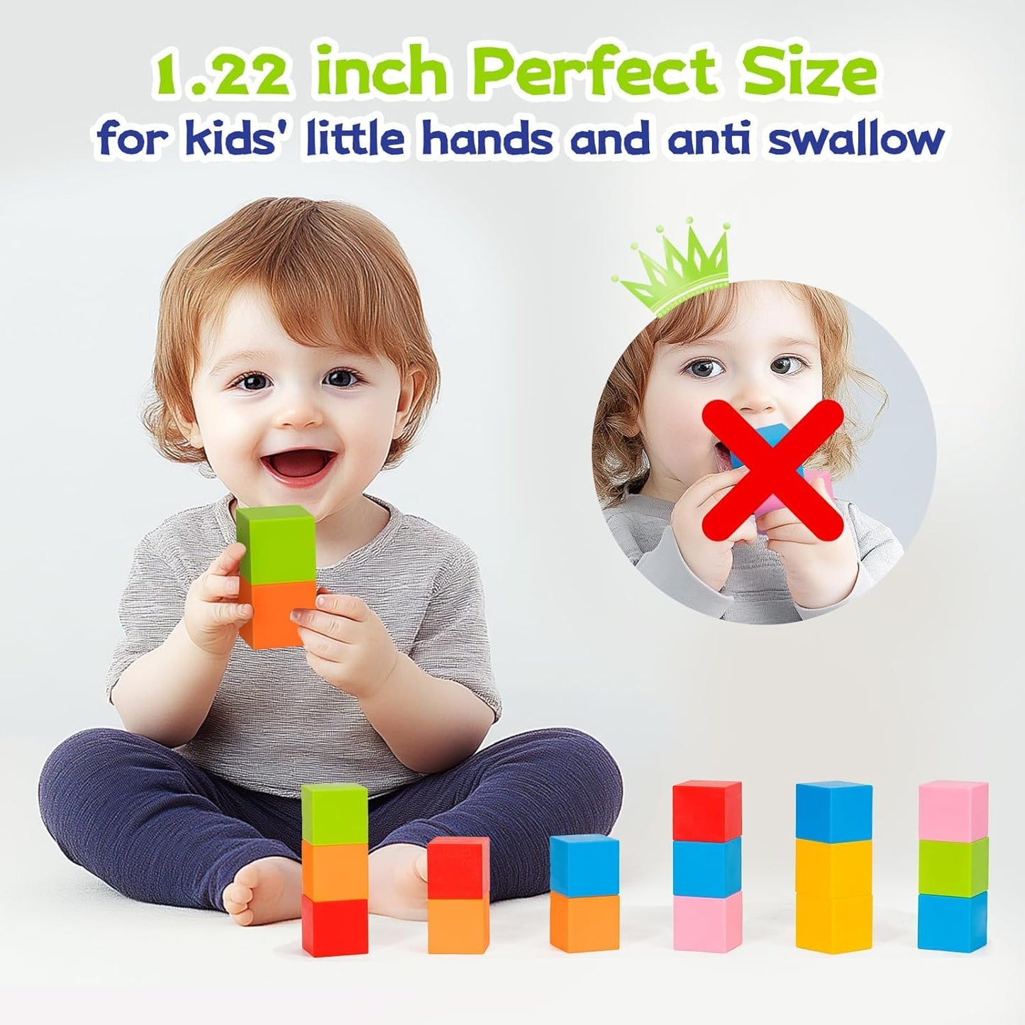 Hisine Magnetic Blocks, 24 PCS 1.18 inch Magnetic Building Blocks for Toddlers 3 4 5 6 7 8 Years Old Boys Girls Magnet Cube Toys for Sensory STEM Education Gifts for Kids Ages 3+(ESP. 3-8) (48)