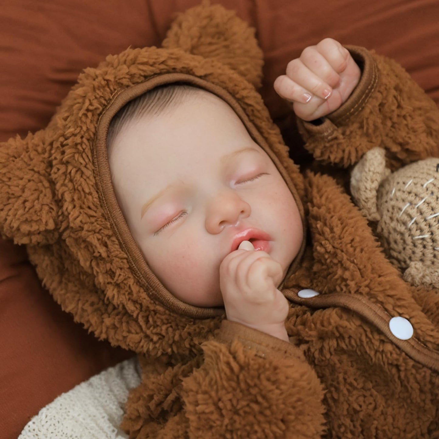SCOM 20 inch Realistic Reborn Baby Dolls Boy, Hand-Painted Hair Lifelike Vinyl Limbs & Soft Cloth Body, Weighted Baby Doll, 7-Piece Accessories Set, Newborn Doll for Ages 3+ Kids Gift