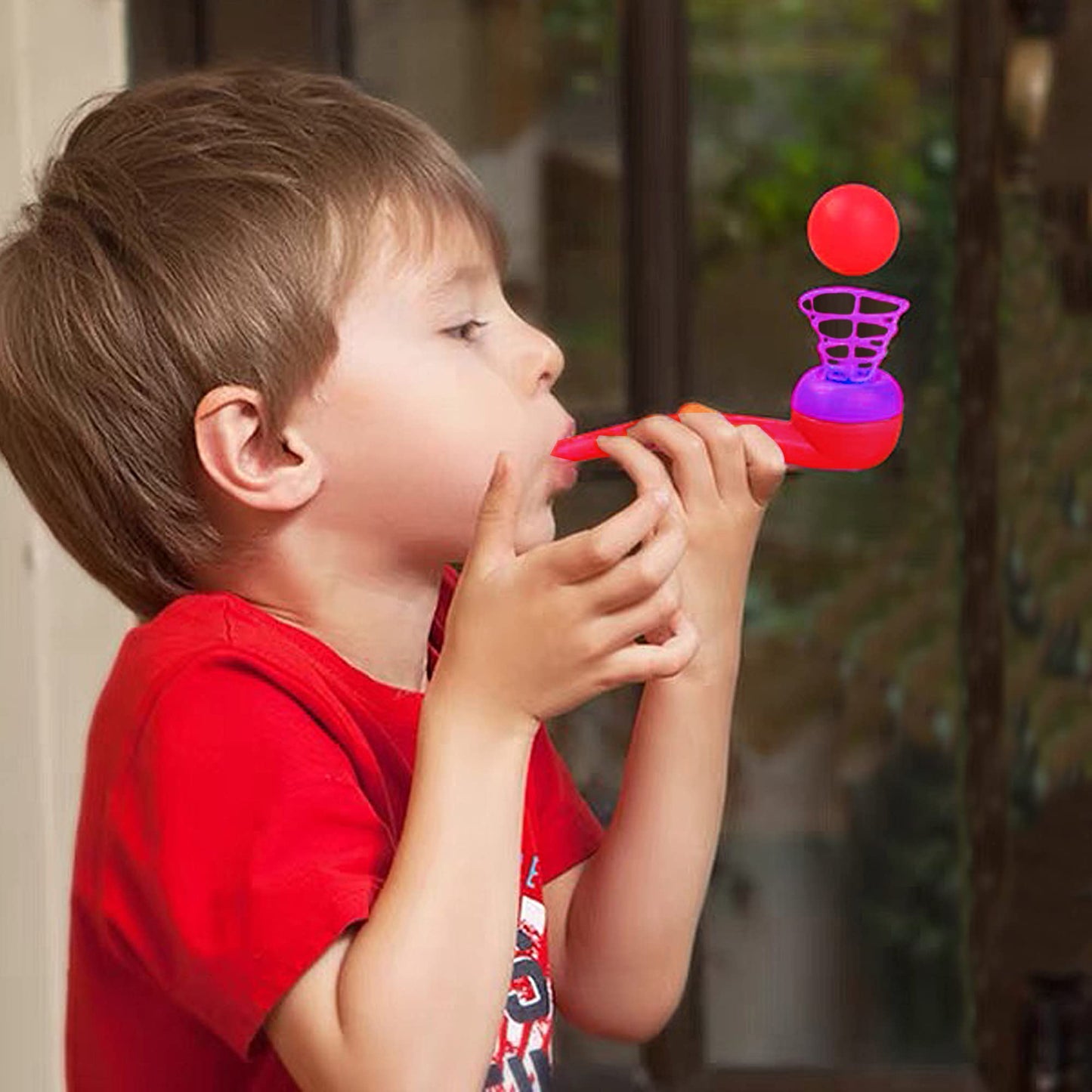 PPXMEEUDC 30PCS Ball Blowing Toy Floating Blow Pipe Balls for Kids Boys Girls Toys Blowing Ball Party (Random Color)