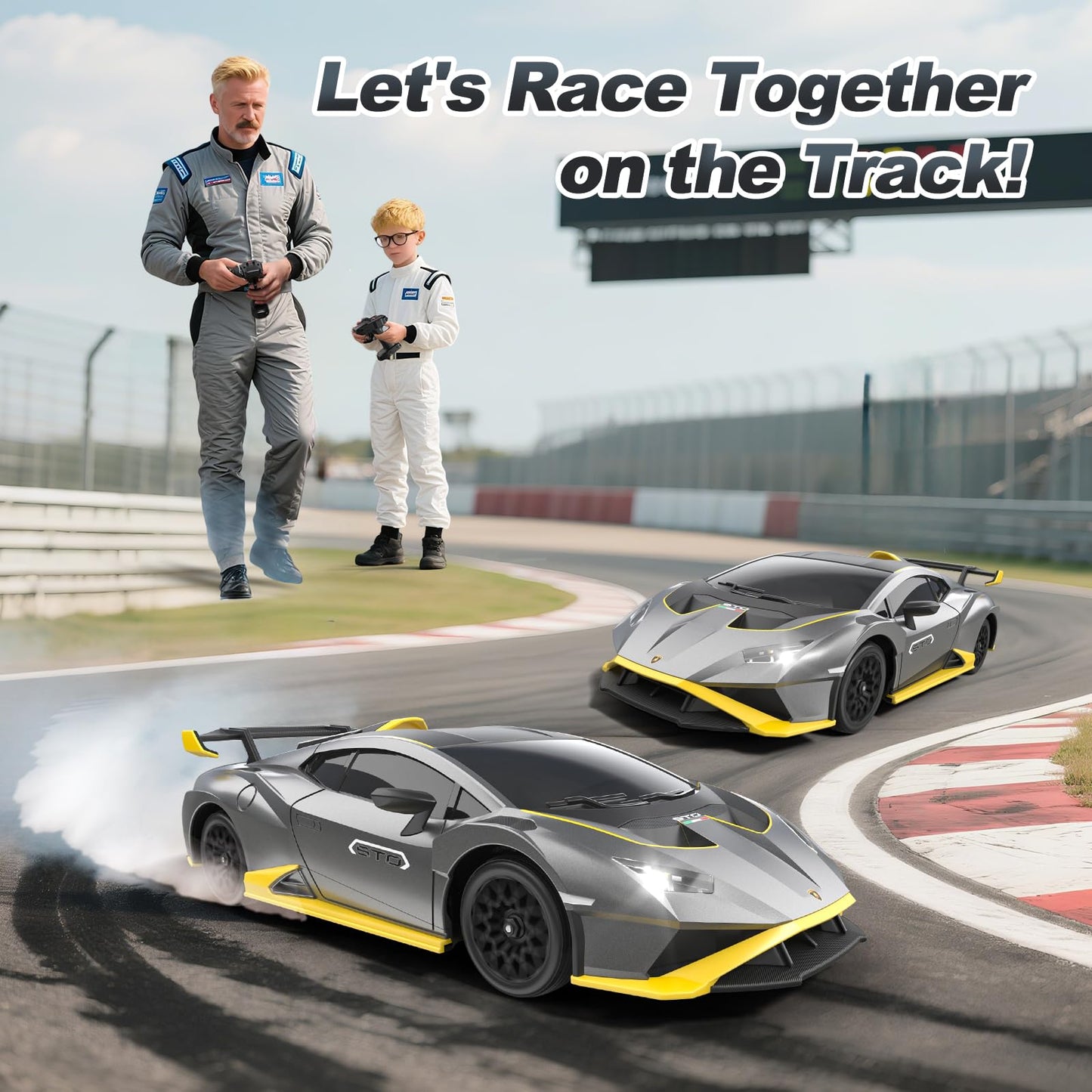 SEDITY Lamborghini Remote Control Car, 1:18 Scale Lambo Toy Car, Officially Licensed Fast Rc Cars with Led Light, Race Car Toys for 4-12 Boys Girls Adults Birthday Ideas Gift.