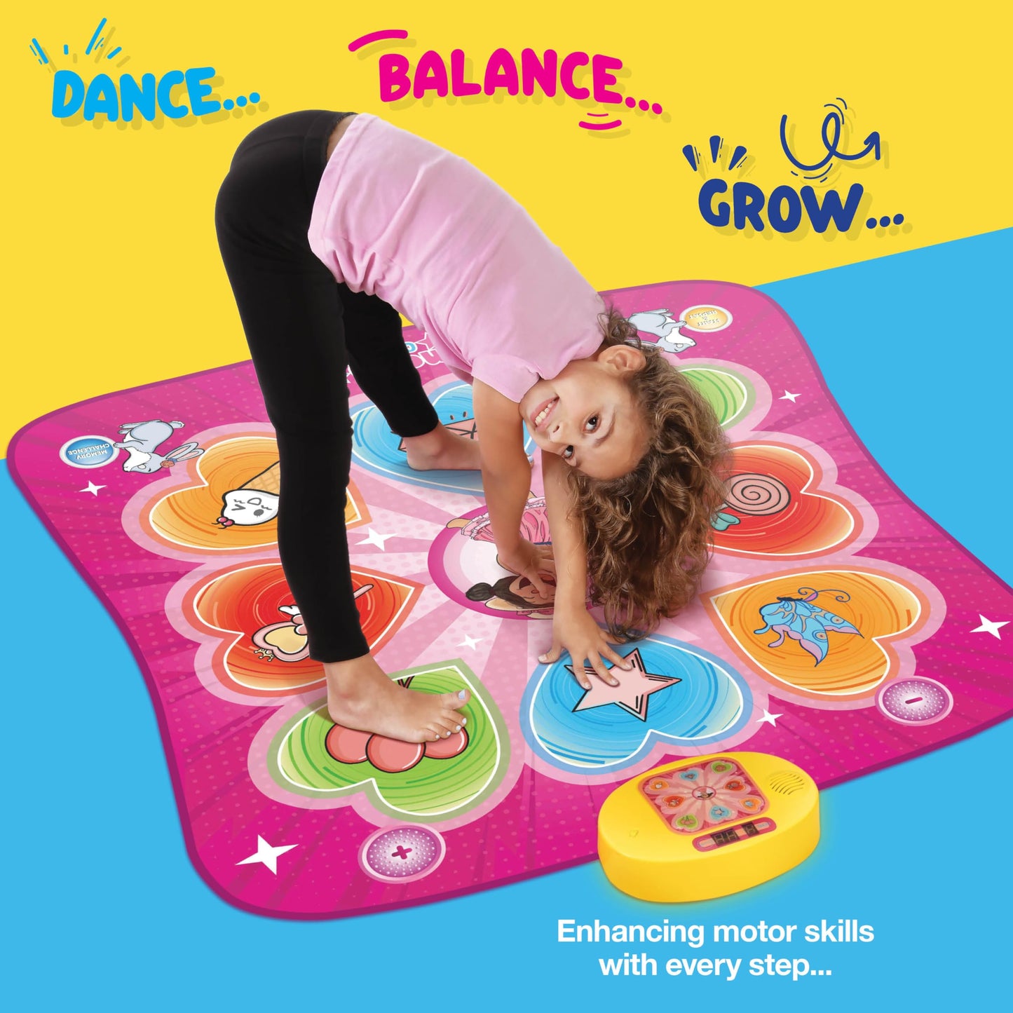 Play22 Dance Mat for Kids - Best Birthday Gifts for Girls & Boys Electronic Dance Game Toy for Kids, Adjustable Volume, 5 Levels - Dance Pad with LED Lights & Built-in Music for Ages 3-12 Years Old