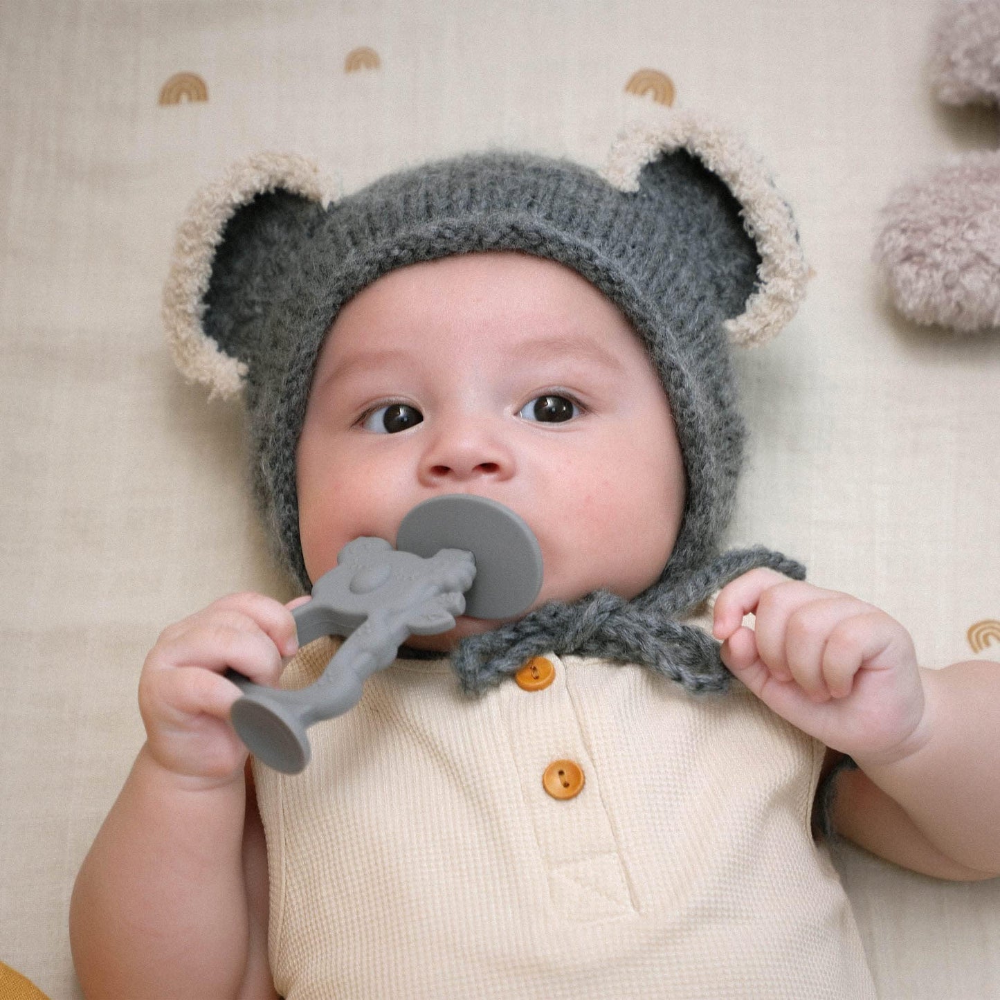 Moonkie Baby Toy Bundle | Stacking Cups & Rings + Koala Silicone Teether | 3-in-1 Educational & Teething Set for Babies 6-12 Months | Soft BPA-Free Silicone Toys for Learning, Teething & Play