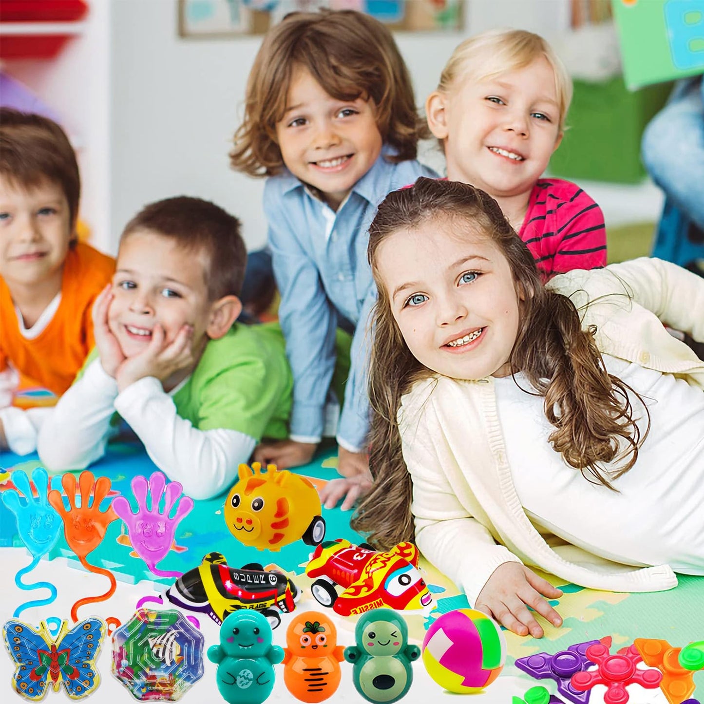 Taulaap 126 Pcs Pop Party Favors for Kids, Treasure Box Toys for Classroom Prizes, Pinata Stuffers, Goodie Bag Filler, Treasure Chest, Carnival Bulk Small Toys, Easter Basket Egg Fillers