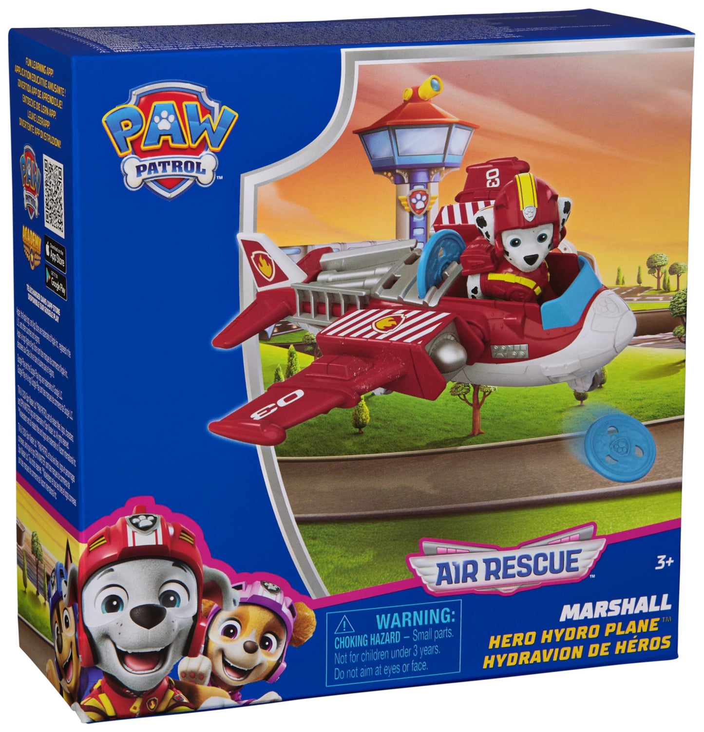 Paw Patrol: Air Rescue Marshall Action Figure & Hero Hydro Airplane Toy with Projectile Launcher & 2 Projectiles, Kids Toys for Boys & Girls Ages 3+