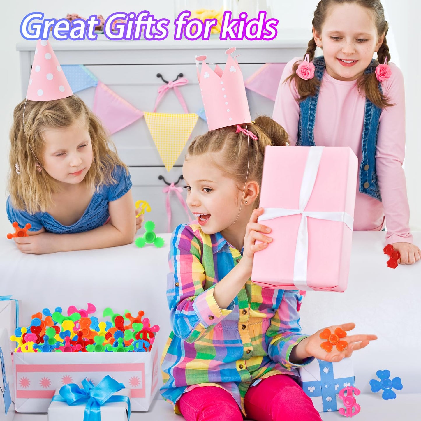 120pcs Mini Fidget Spinner Bulk, Treasure Box Toys for Classroom Prizes, Stress Relief Sensory Fidget Toys Bulk for Kids with Autism, Birthday Gifts Party Favors, Goodie Bag Stuffers for Kids 4-8-12