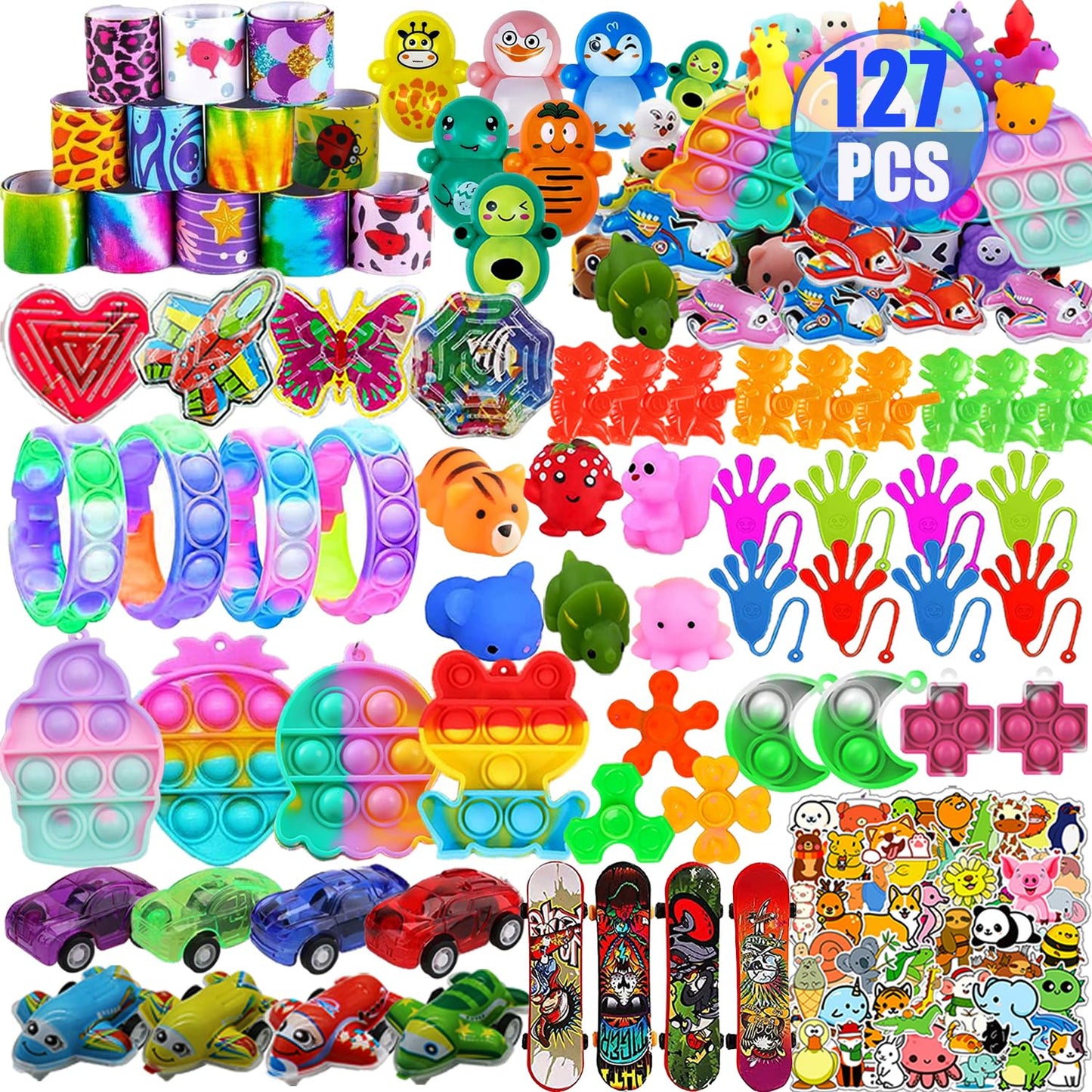 Kocici 127 PCS Party Favors for Kids, Goodie Bags Stuffers, Prizes Treasure Box Toy for Classroom, Pinata Easter Eggs Filler, Fidget Toys Bulk, Birthday Gifts