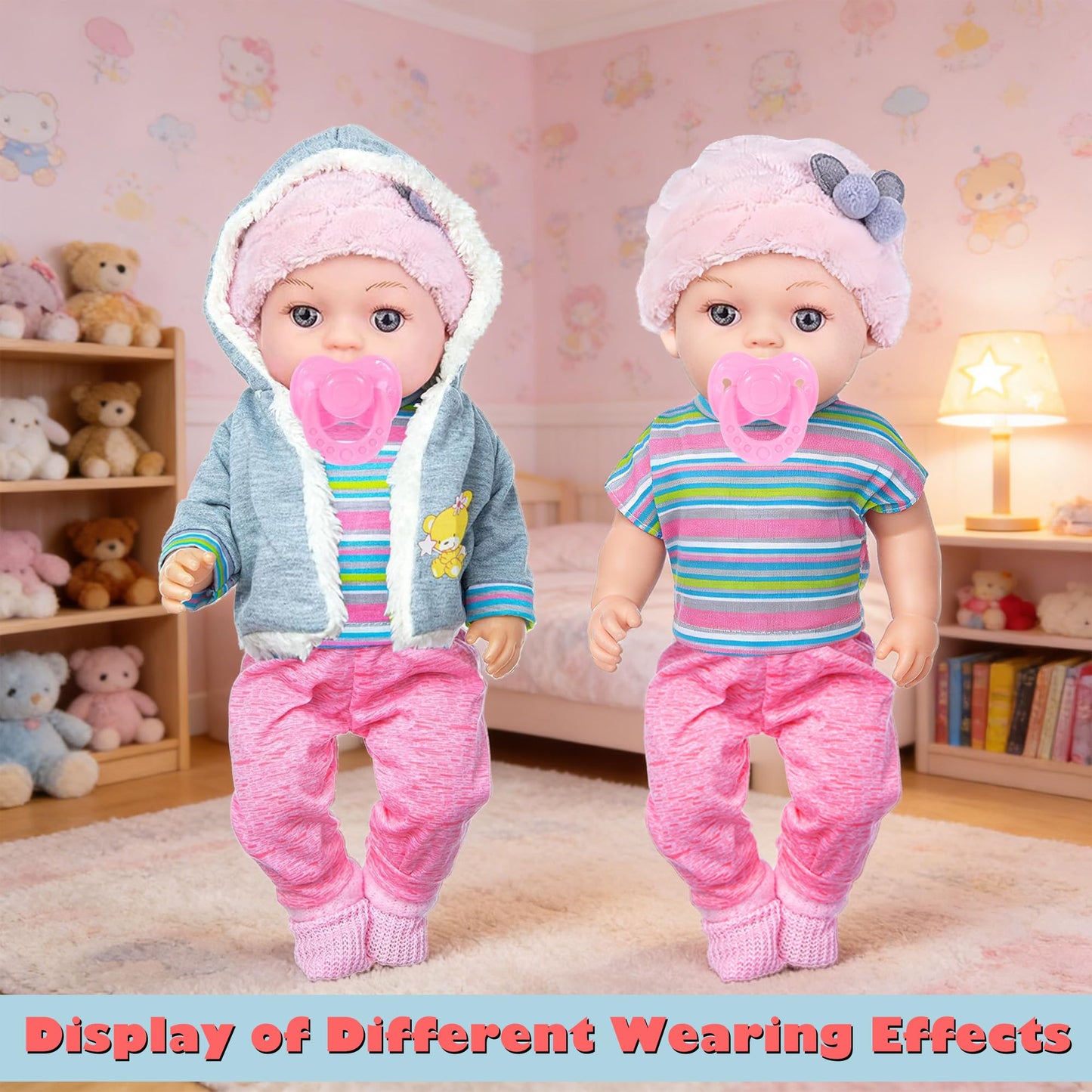 dollbie 12 Inch Realistic Baby Doll with Outfits & Feeding Accessories - Lifelike Baby Doll with Pacifier, Bottle & Feeding Set, Ideal Gift for Toddler Girls Age 3+