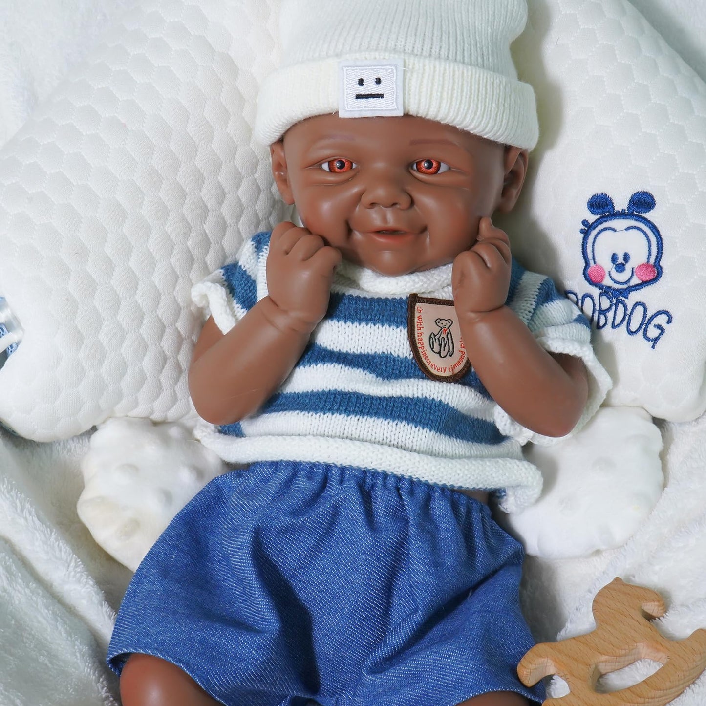 Maletofe Realistic Reborn Baby Doll, 17 Inch Silicone Baby Doll Girl, Full Body for Boys and Girls, Clothing Accessories Included, Kids Gift Set (Itian - Tan)