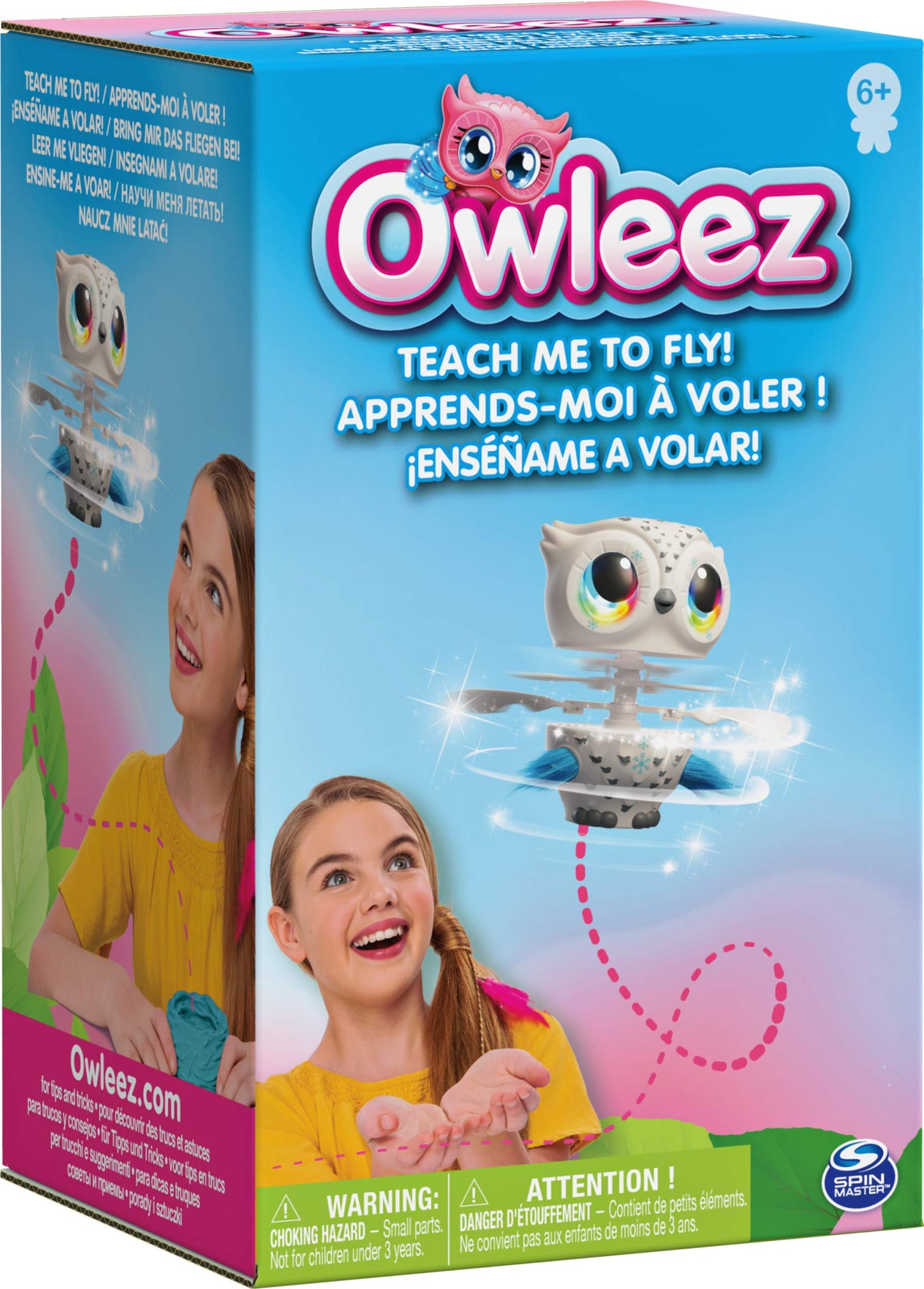 Owleez, Flying Baby Owl Interactive Toy with Lights and Sounds (White), for Kids Aged 6 and Up
