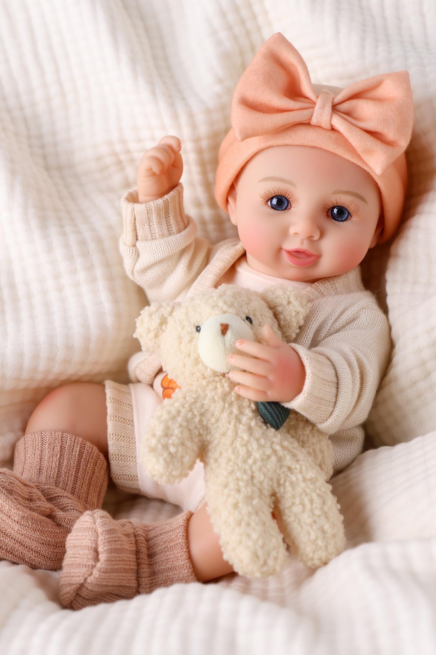BABESIDE 12 Inch Realistic Full Vinyl Baby Doll Set, Lifelike Small Reborn Baby Doll with Clothes & Accessories, Pretend Play Baby Doll Toys for Girls Ages 3+, Ideal for Birthday