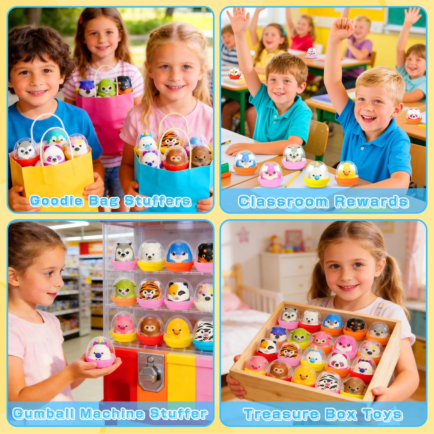 KissFree 40 PACK Slow Rising Squeeze Toys, 2 Inch Plastic Capsules Filled with Squishies, Party Favors for Kids 4-12, Goodie Bags Stuffers, Birthday Gifts, Classroom Prizes