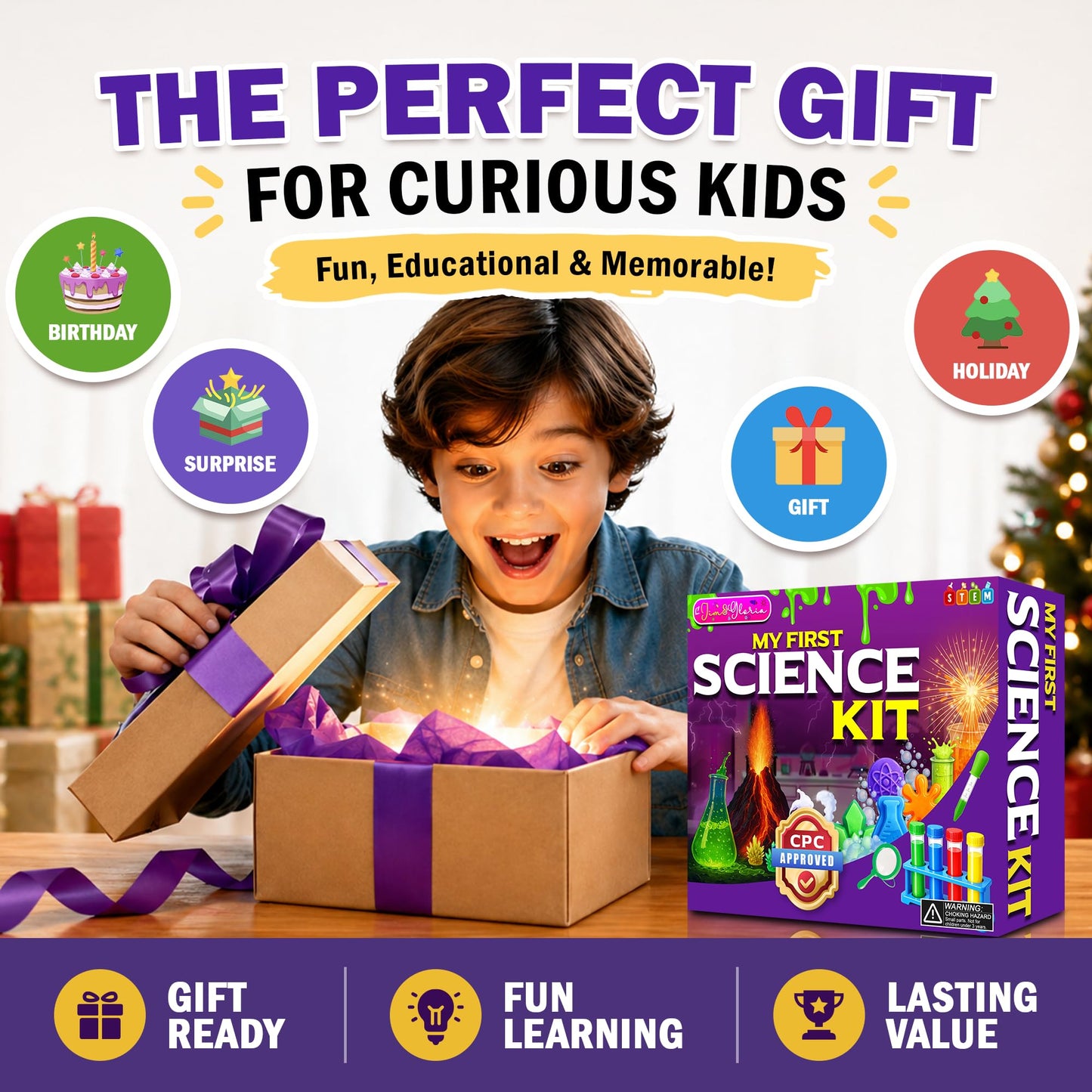 Jim&Gloria Science Kits for Kids Age 5-7 8-12 Year Old Birthday Gifts for Girls Boys, Learning & Educational Toys, Stem Toys, Chemistry Set, Science Experiments for Kids Volcano Projects