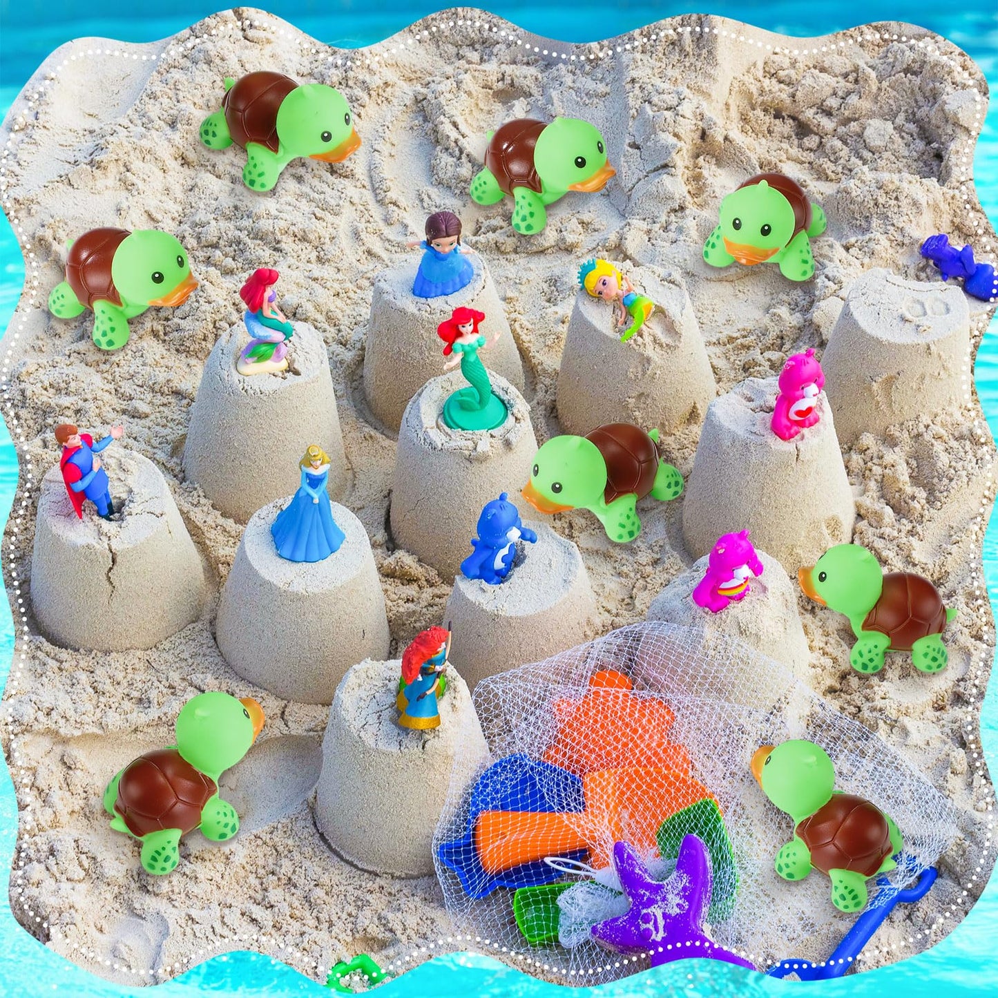 HyDren 50 Pcs Rubber Turtle Duck Glow in The Dark Cute Duck Bulk Mini Squeaky Rubber Toys Floating Bathtub Favors Gifts for Sea Carnival Valentine's Day Beach Party Decor(Green)