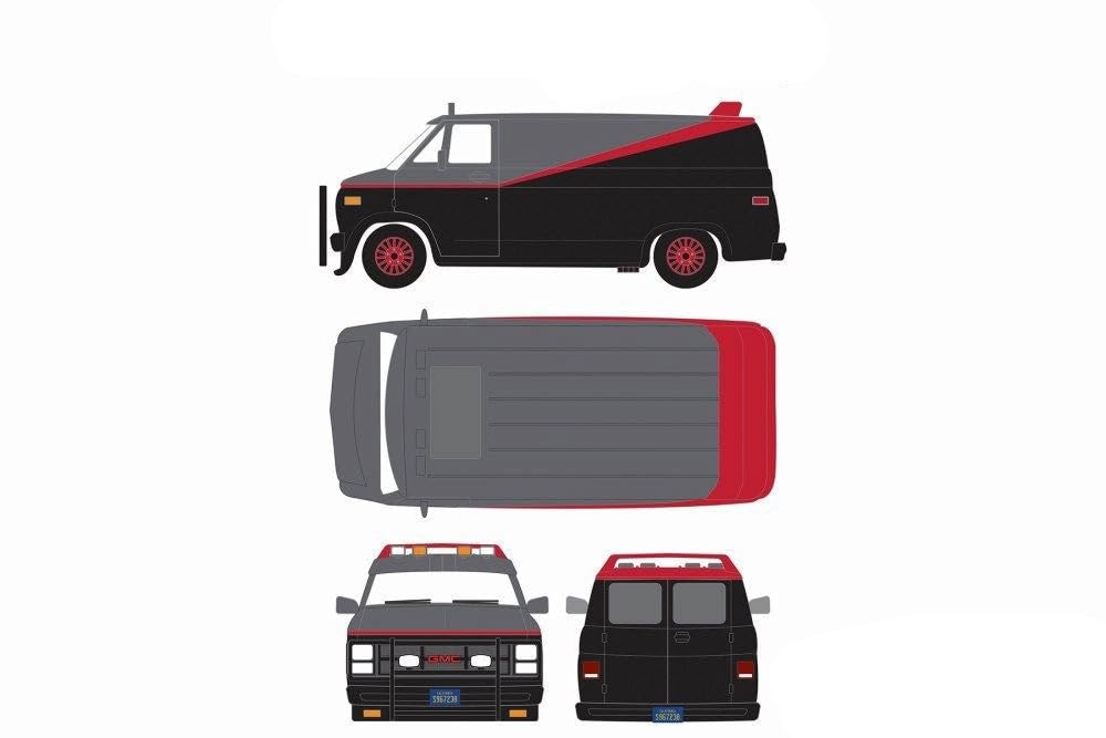 Greenlight 1:24 Hollywood - The A-Team - 1983 GMC Vandura,colors may vary