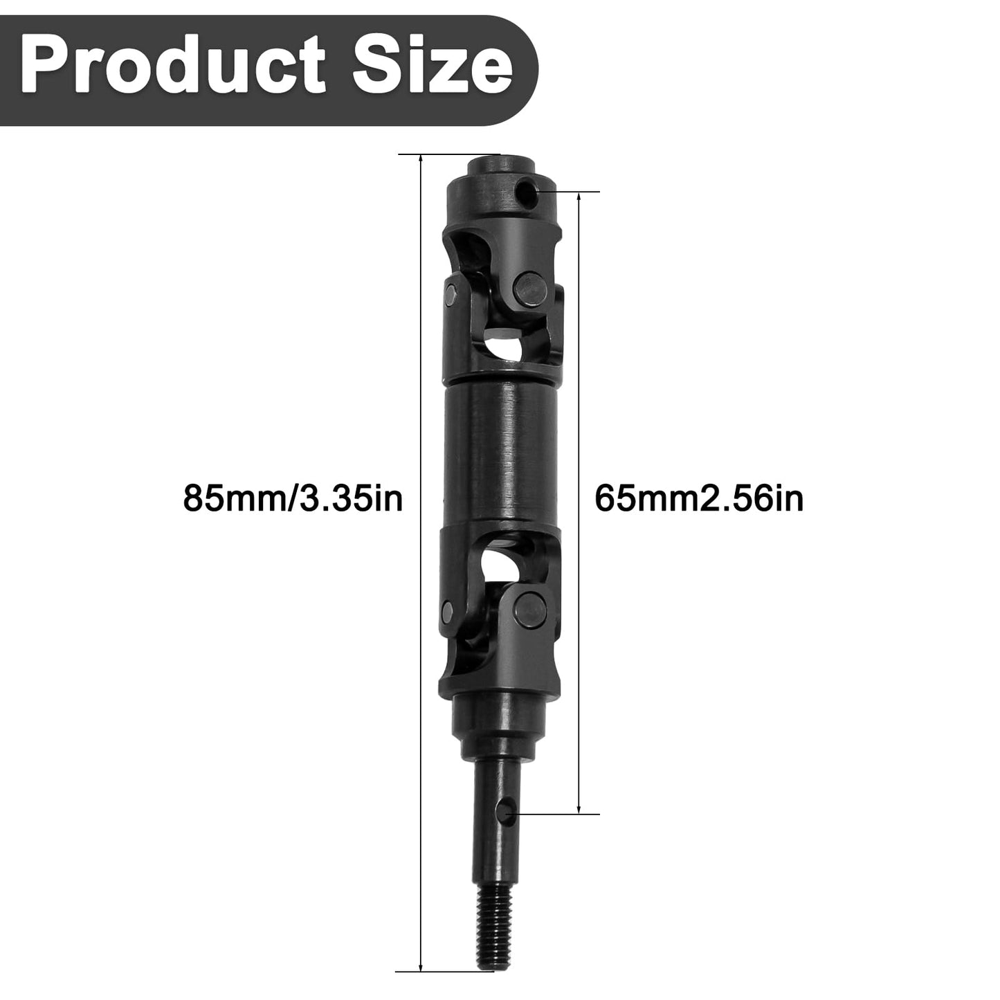 LRFHL RC Drive Shaft CVD Stainless Steel Drive Shaft for Traxxas 1/16 Mini Slash 4X4 BL-2s 108164-1 RC Car Upgrade (4PCS, Black)