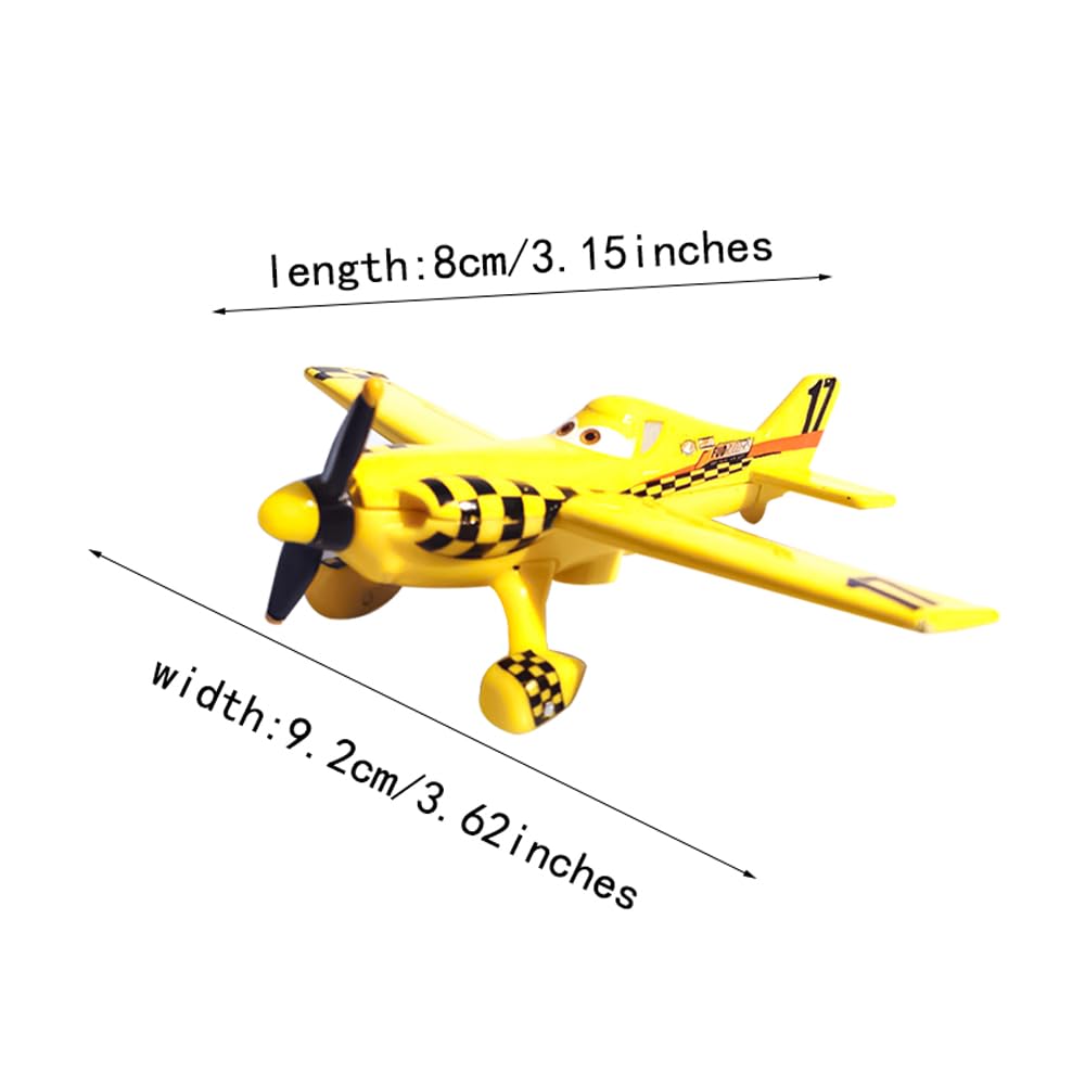5 Pack Movie Planes Metal Diecast Airplane Toy Set, Including No. 7 Dusty, No. 11 Bulldog, No. 29 Skipper, No. 17 Yellow Bird and Ishani (5 Pack Planes Set C)