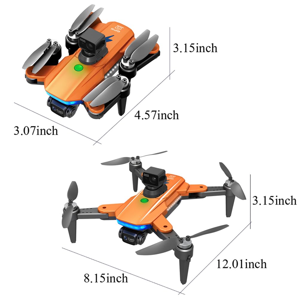 Lozenge 360° Obstacle Avoidance Brushless GPS Drone with Camera for Adults 4K Smart Follow Auto Return Long Battery Life Quadcopter 3 Battery HJ90 Big Size