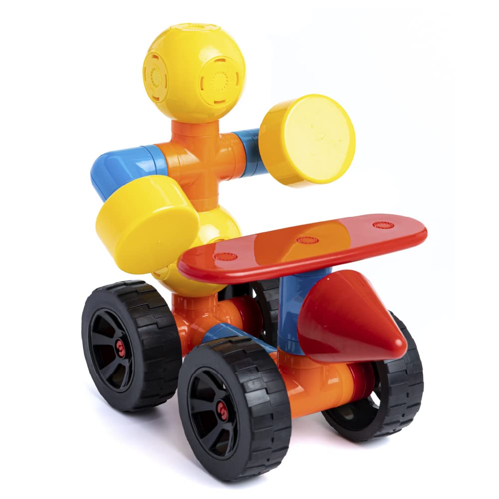 POPULAR PLAYTHINGS Mag Builder Building Set, Magnetic Vehicle Toy for Kids Imagination and Creative Play, Crazy Shapes Gift for Children - 40 Pieces