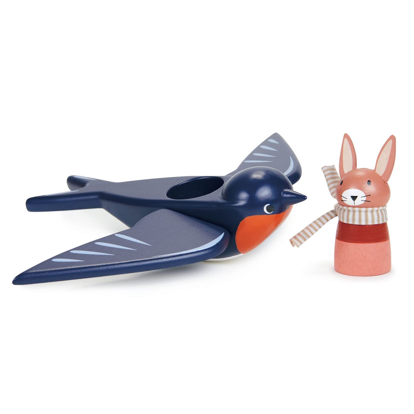 Tender Leaf Toys - Swifty Bird - Solid Wood Bird Toy with Removeable Bunny Character - Open-Ended Play Toy for Toddler Boys and Girls - Explore Role-Play and Imagination - Age 3+