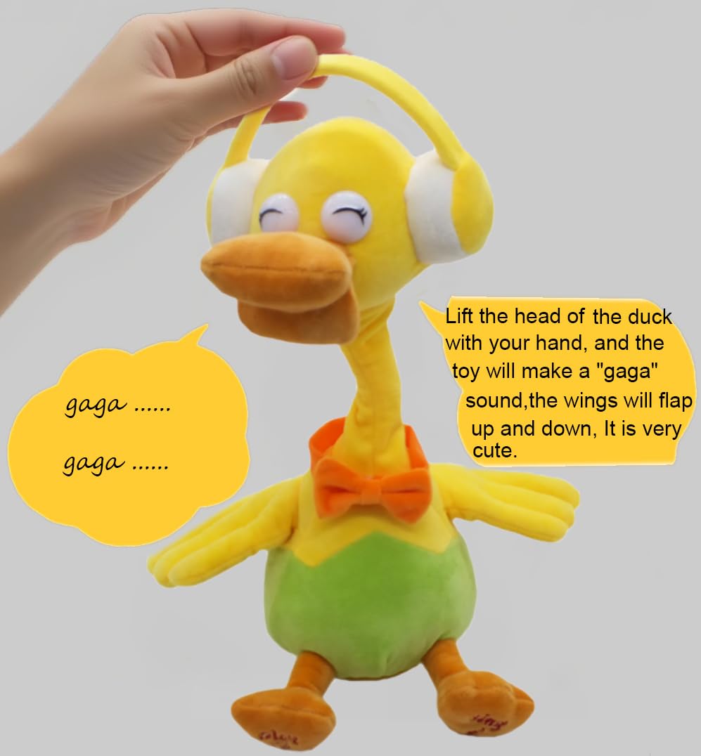 Talking Duck Toy Mimicking Recording Plush & Interactive Toy ，With Twisting Neck and Flapping Wings, Repeating What You Say，Singing, Recording, for Kids Gift for Boy & Girl（Headphone Duck Toy).