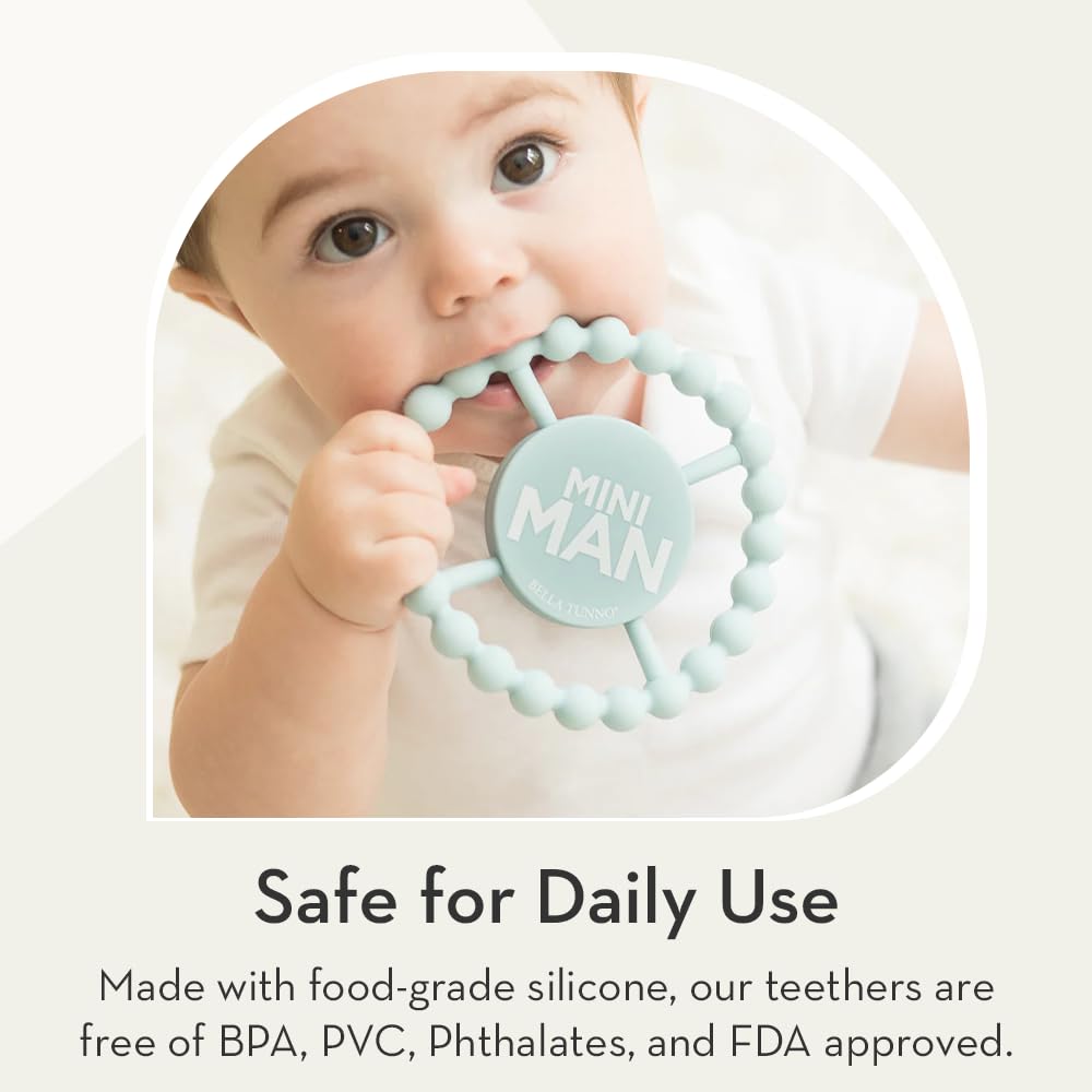 Bella Tunno Happy Teether - Soft & Easy Grip Teething Ring Perfect for Babies and Teething Toys to Help Soothe Gums, Non-Toxic, BPA Free Silicone Teether, Got Mad Love for My Mama