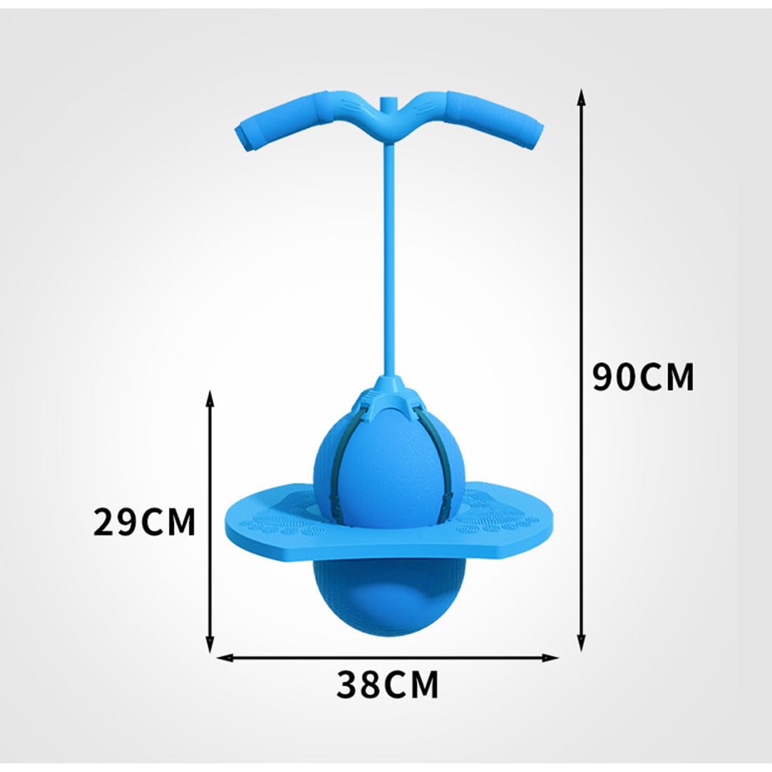 Balance Jumping Ball,Pogo Jumper with Handle and Ball Pump,High Jump Toy Bounce Jump Trick Board with Non-Slip Footpads,Perfect for Balance & Coordination (Blue)