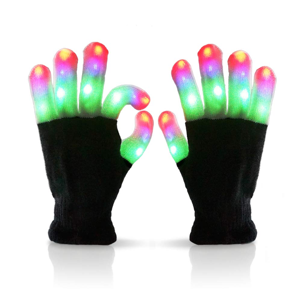 Luwint LED Light Up Gloves for Kids, Flashing Sensory Toys for Autism, Cool Glow Christmas Gifts for Boys Girls 6-8 8-12 Years Old