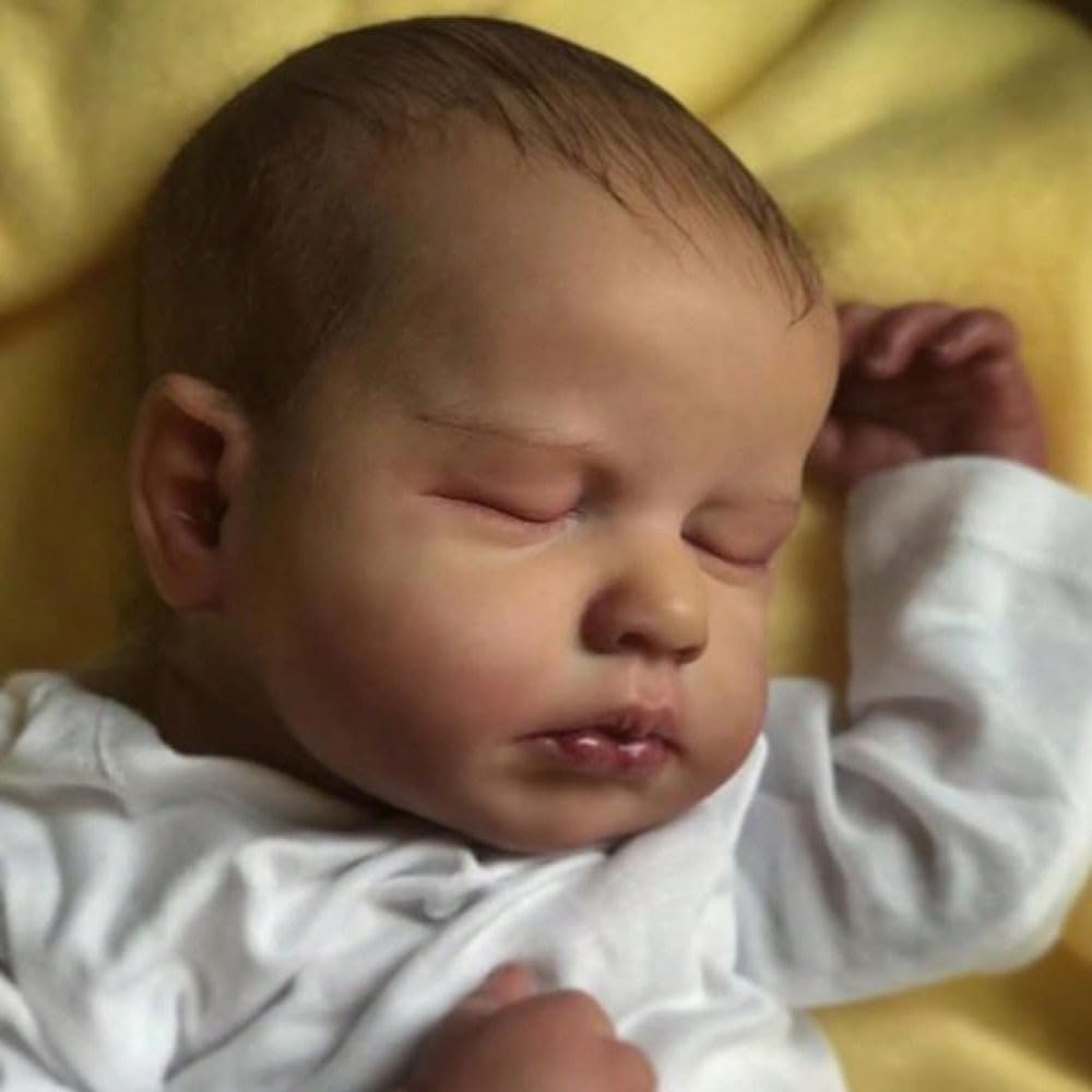 GUESSBELLY 50cm 20inch Reborn Sleeping Baby Doll 3D-Paint Skin with Vein Realistic Handmade Cloth Body Newborn Boy and Girl Gift Toy